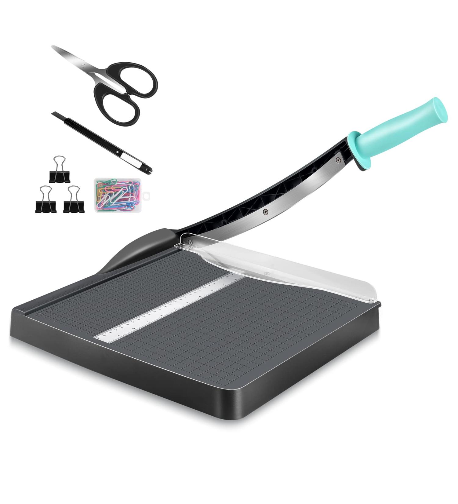 Paper Cutter Hmseng A4 Paper Trimmer with Safety Guard  12" Cut Length Paper Cutting Board  Guillotine Trimmer with 16 Sheets Capacity Paper for Scrapbooking Craft  Paper  Coupon  Label  Cardstock Gray - Buy Online on GoSupps.com