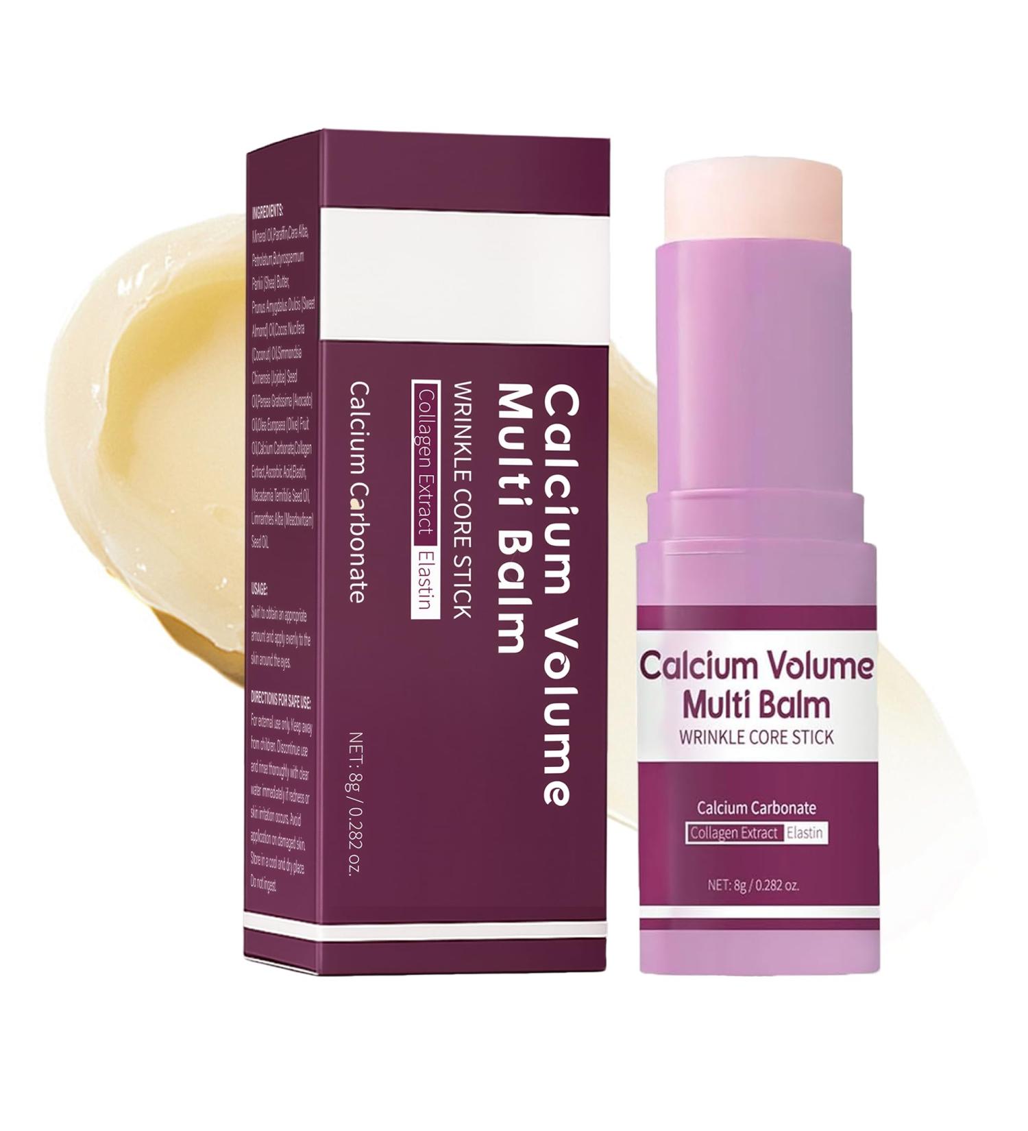 Calcium Multi Balm Calcium Volume Multi Balm Wrinkle Core Stick Collagen Moisturing Stick Anti-aging Hydrating Firming Skin Suitable for Eyes Neck Face 8g flesh color - Buy Online on GoSupps.com