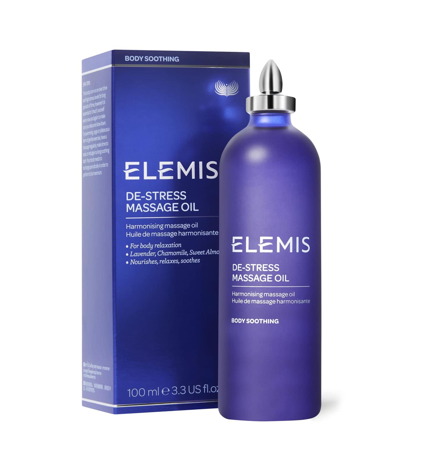 ELEMIS De-Stress Massage Oil | Nourishing and Calming Blend of Essential Oils | 3.3 fl oz - Buy Online on GoSupps.com