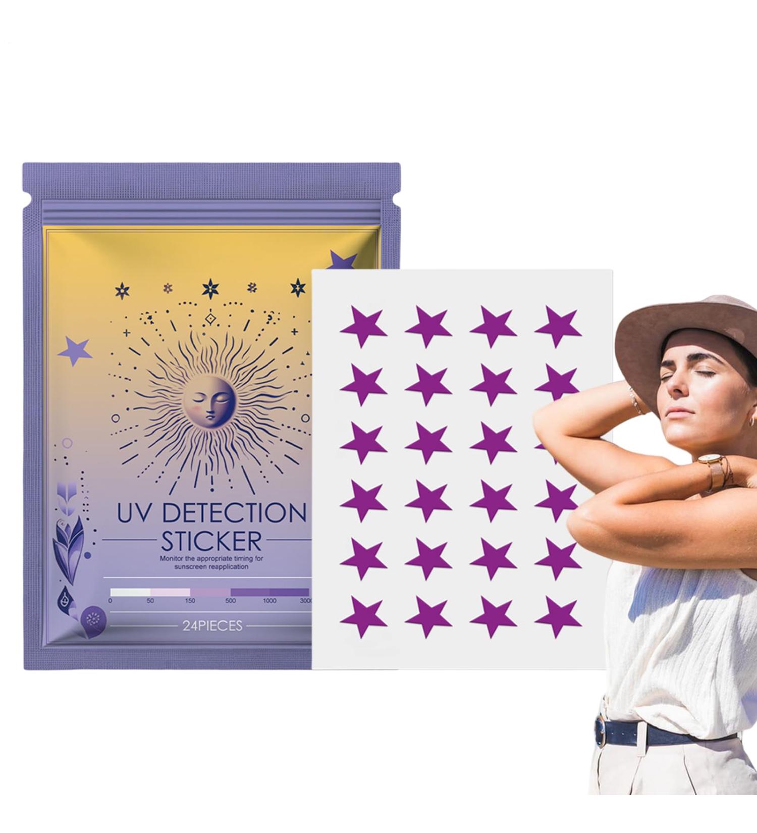 UV Detector Stickers | 24 Sunscreen Application Reminder Stickers - Broad Spectrum SPF Dots Water Resistant Reapplication Reminder for Outdoor Camping Sports and Travel - Buy Online on GoSupps.com