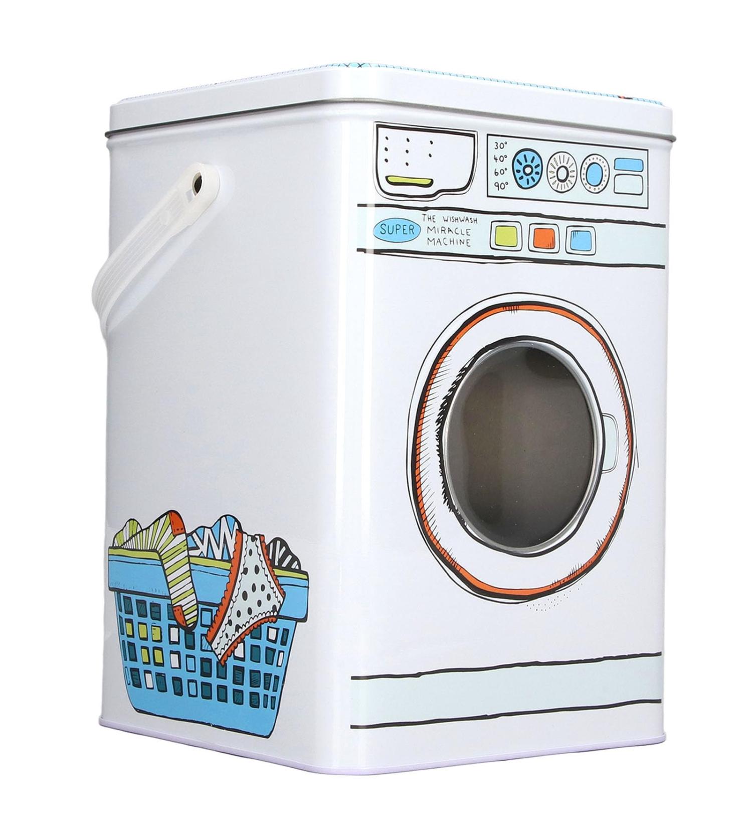 HERCHR Powder Laundry Detergent Container Cute Washing Machine Shape Metal Laundry Pod Container Laundry Powder Container for Bathroom Laundry Decor - Buy Online on GoSupps.com