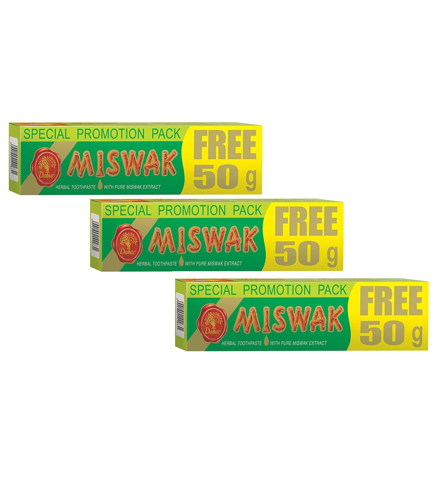 Dabur - Herbal Toothpaste - with Araq Wood - Pack of 3 tubes of 100 g - Buy Online on GoSupps.com