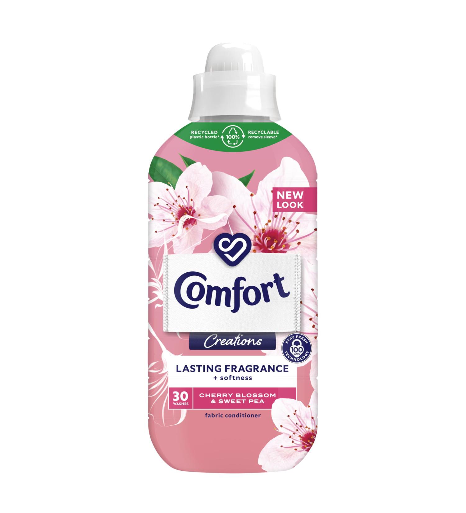 Comfort Creations Cherry Blossom & Sweet Pea Fabric Conditioner 900ml - 30 Washes | Long-lasting Freshness Technology | Pack of 1 - Buy Online on GoSupps.com