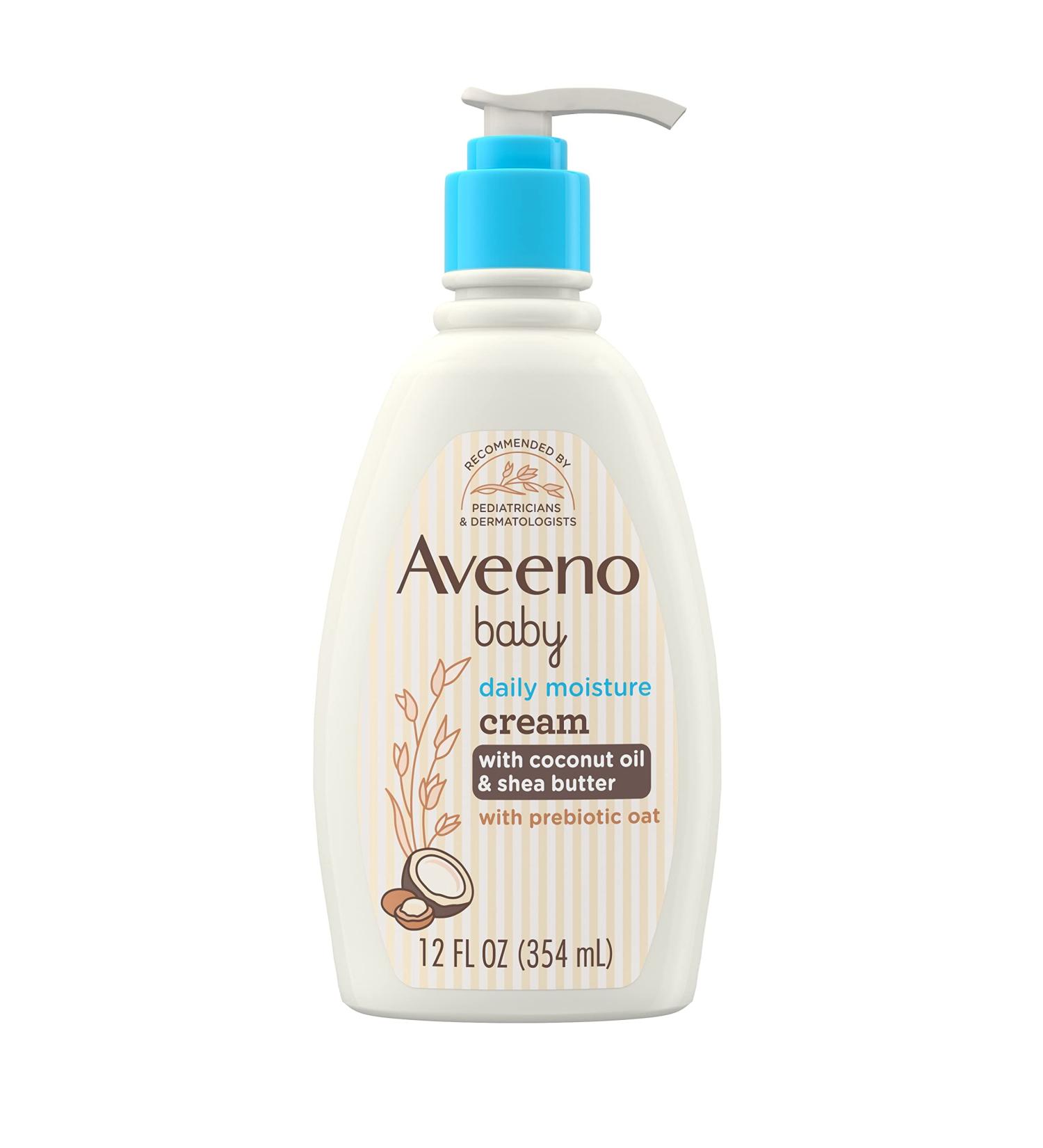 Aveeno Baby Daily Moisturizing Cream | Prebiotic Oat, Coconut Oil, Shea Butter | Hypoallergenic Baby Lotion for Sensitive Skin | Gentle Coconut Scent | 12 fl. oz - Buy Online on GoSupps.com