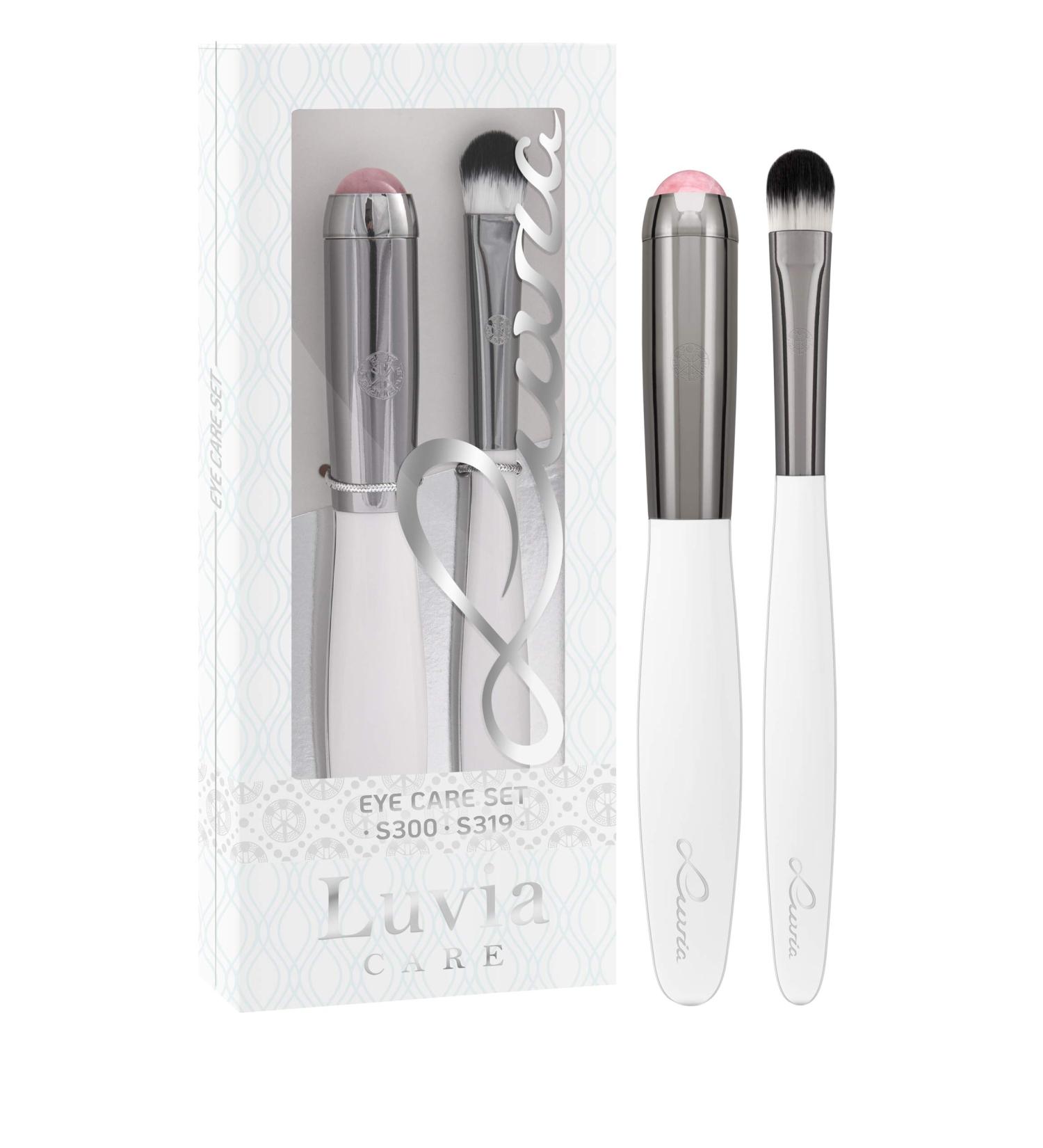 Shop Luvia Eye Care Set: Rose Quartz Roller S300 & Eye Brush for Moisturizers Creams Masks & Serums International Shipping Available! - Buy Online on GoSupps.com