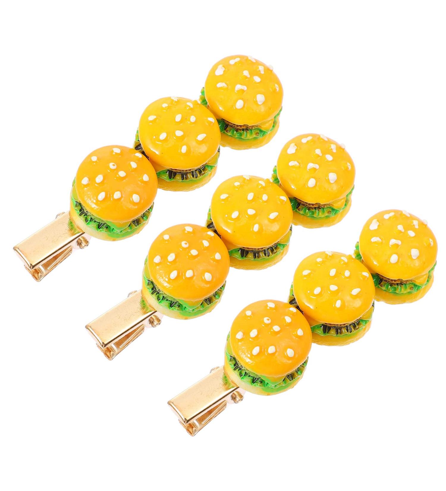 JoJoFuny 3PCS Food Hair Clips - Novelty Cartoon Hamburgers Barrettes Pins - Buy Online on GoSupps.com