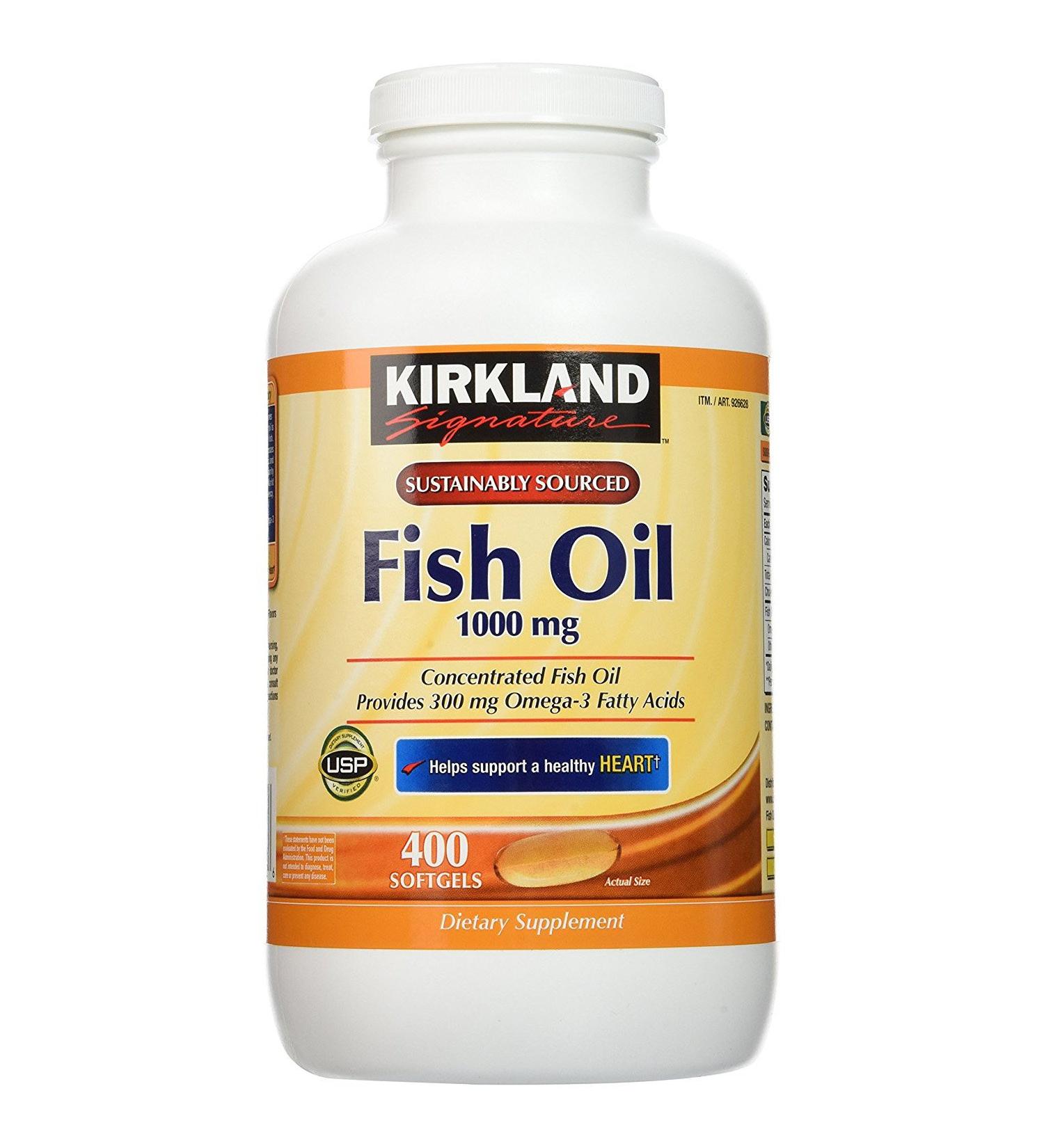 Kirkland Signature Natural Fish Oil Concentrate- 400 Softgels, Omega-3 Fatty Acids - 400 Count - Buy Online on GoSupps.com