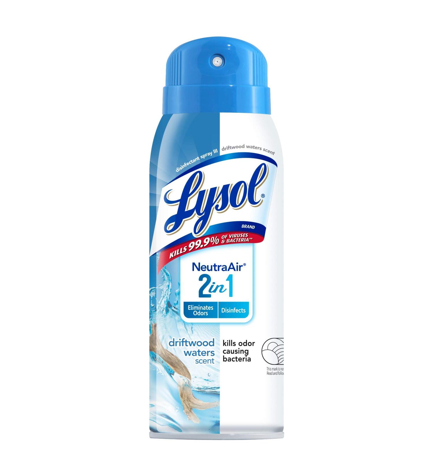 Lysol Neutraair Disinfectant Spray 2-In-1 Air Freshener & Disinfectant - Driftwood Waters 10 Fl Oz - Buy Online on GoSupps.com