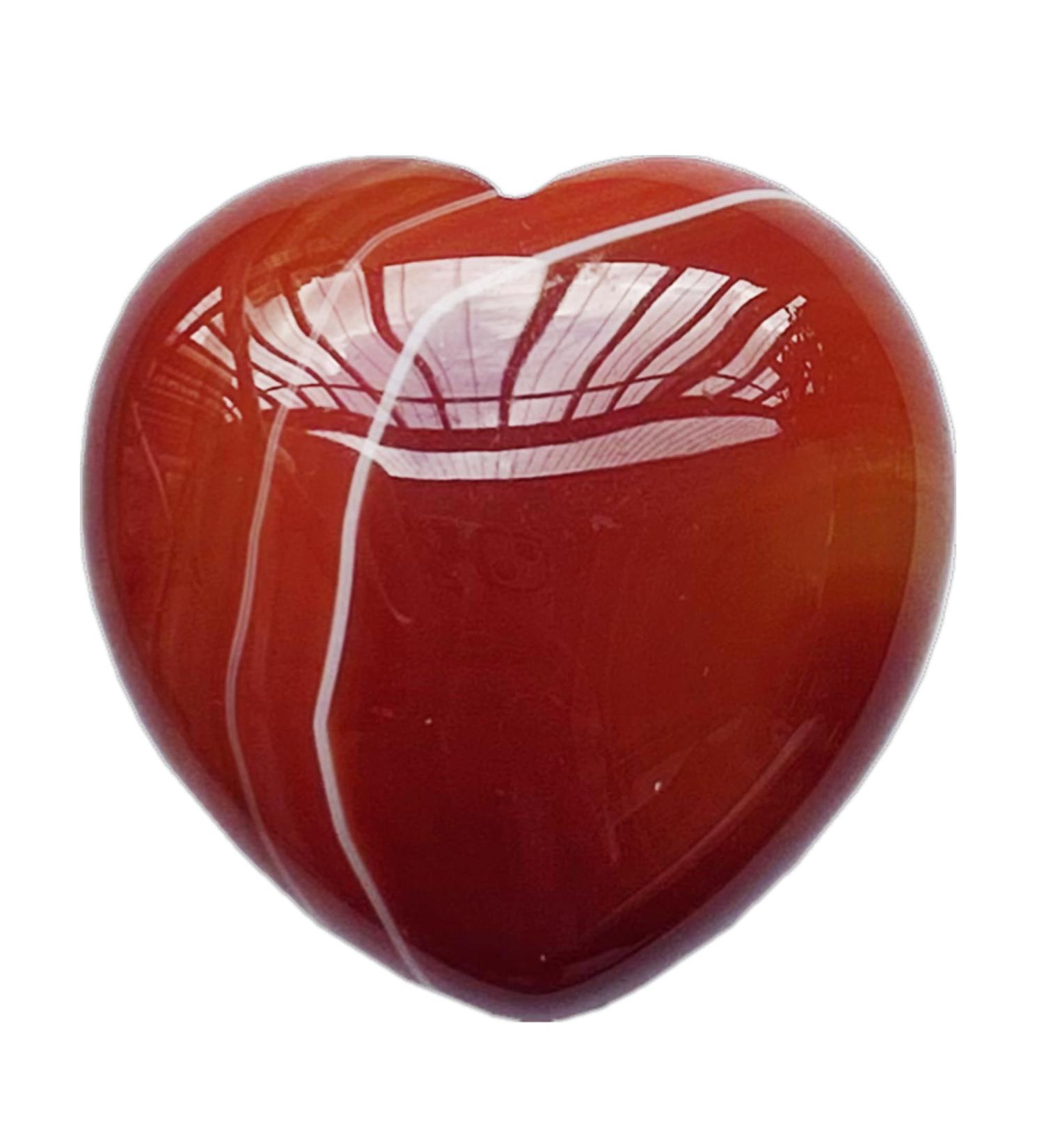 Manekieko Natural Red Agate Palm Worry Heart Stone - 40mm Healing Crystals for Love & Stress Relief - Buy Online on GoSupps.com