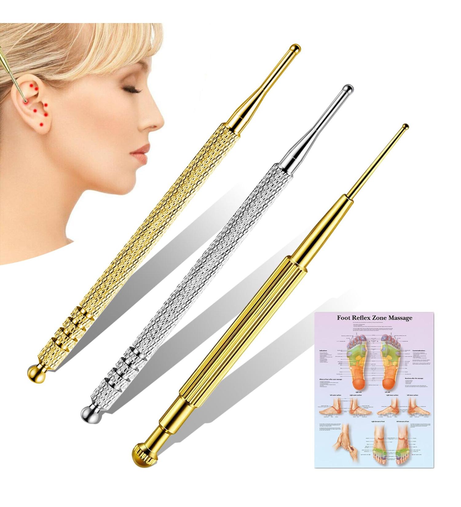 Buy Niziriooo Acupressure Pen Set - 3 Stainless Steel Massage Pens for Professional Foot Massage | Acupuncture Tools & Massage Sticks - Buy Online on GoSupps.com