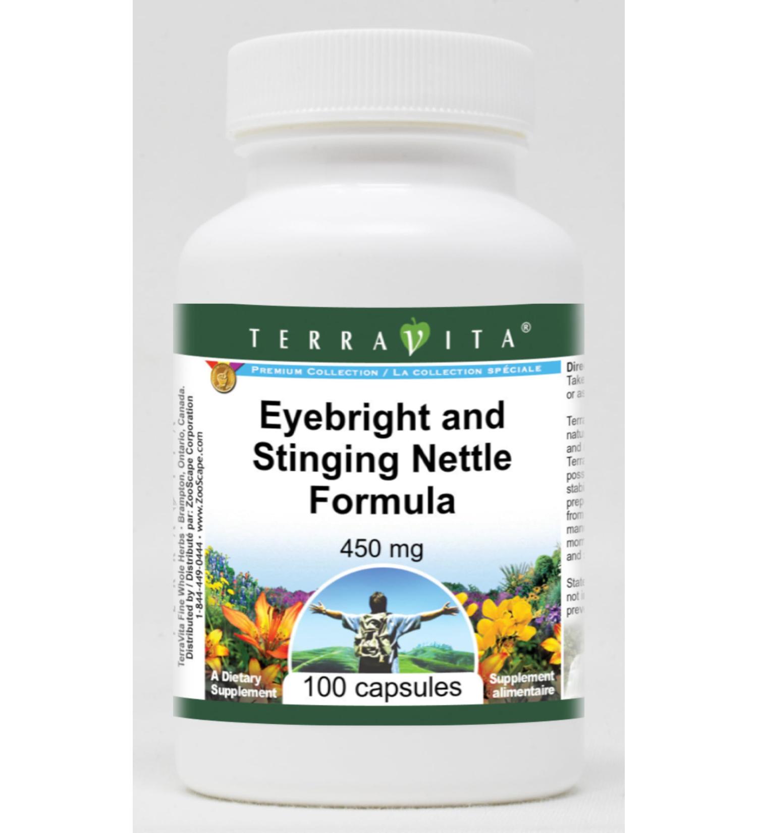 Eyebright and Stinging Nettle Formula - 450 mg (100 Capsules ZIN: 513934) - Buy Online on GoSupps.com