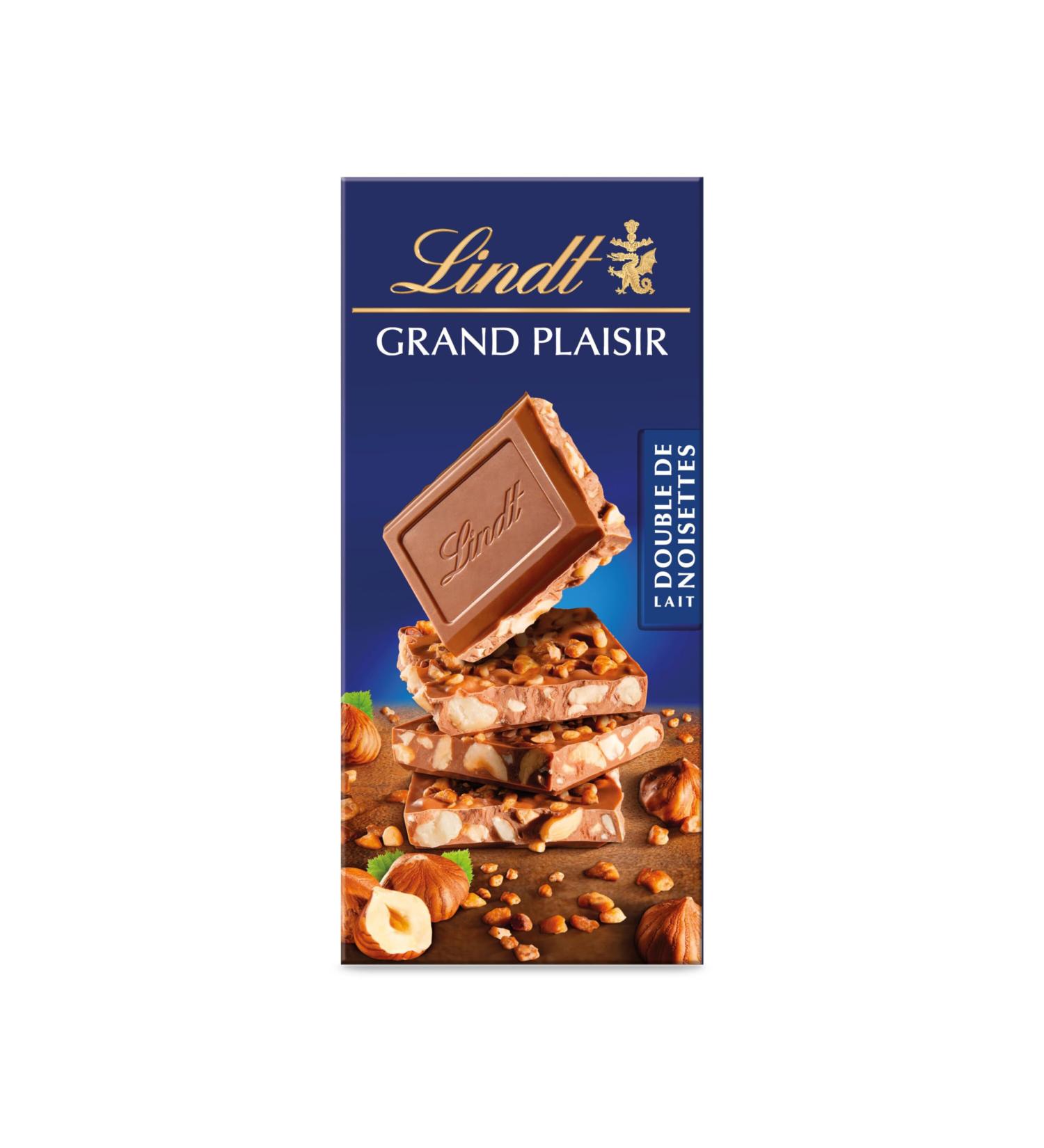 Lindt - GRAND PLAISIR Milk Double Hazelnuts Tablet - Milk Chocolate 150g - Buy Online on GoSupps.com