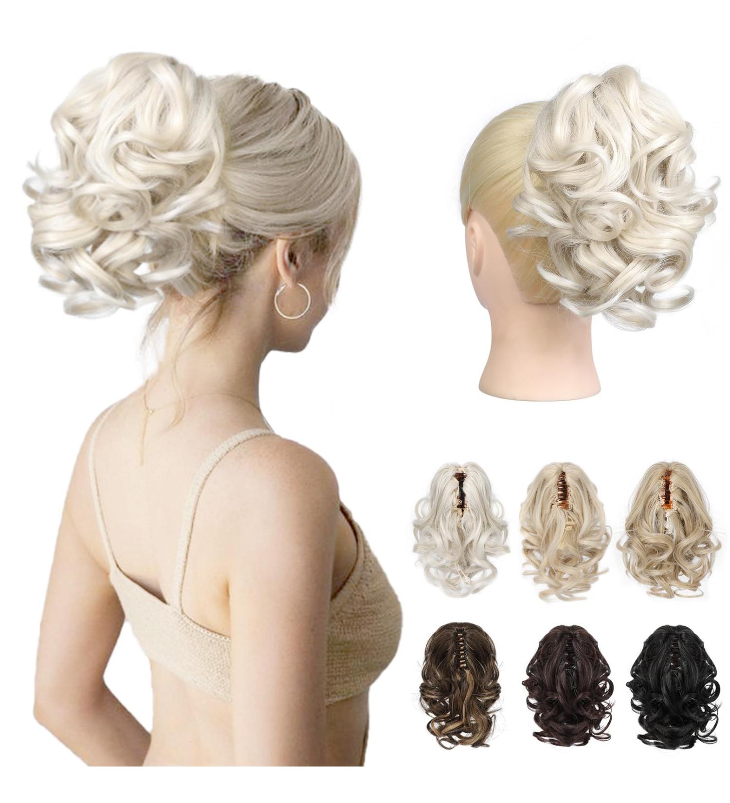 REECHO 9 Classic Loose Curly Wavy Ponytail Extension - Platinum Blonde | Claw Clip Hairpiece for Women - Buy Online on GoSupps.com