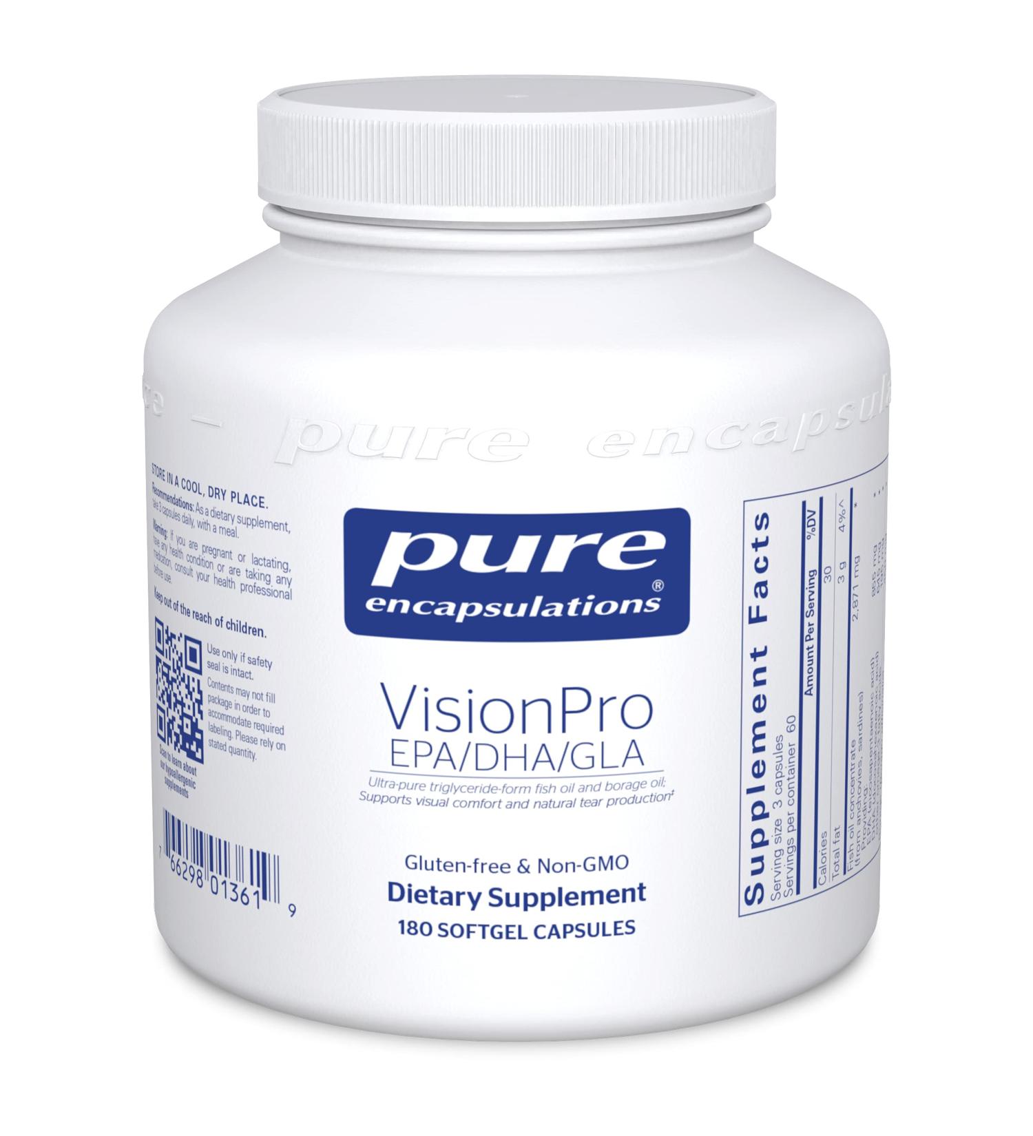 Pure Encapsulations VisionPro EPA/DHA/GLA | Supports Natural Tear Production | 180 Softgel Capsules - Buy Online on GoSupps.com