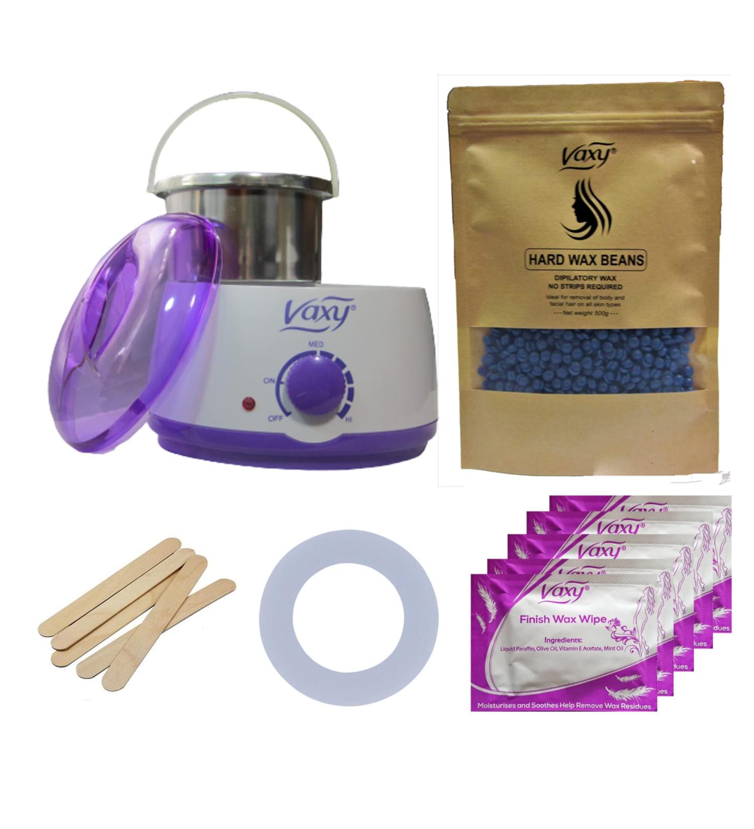Wax Warmer Hair Removal Waxing Kit Electric Pot Heater Melts with Accessories. Painless Rapid Waxing of Face Body Bikini Area Total Home Waxing Solutions for Men & Women by Vaxy (Lavender) Lavender Flavour Beads Wax - Buy Online on GoSupps.com