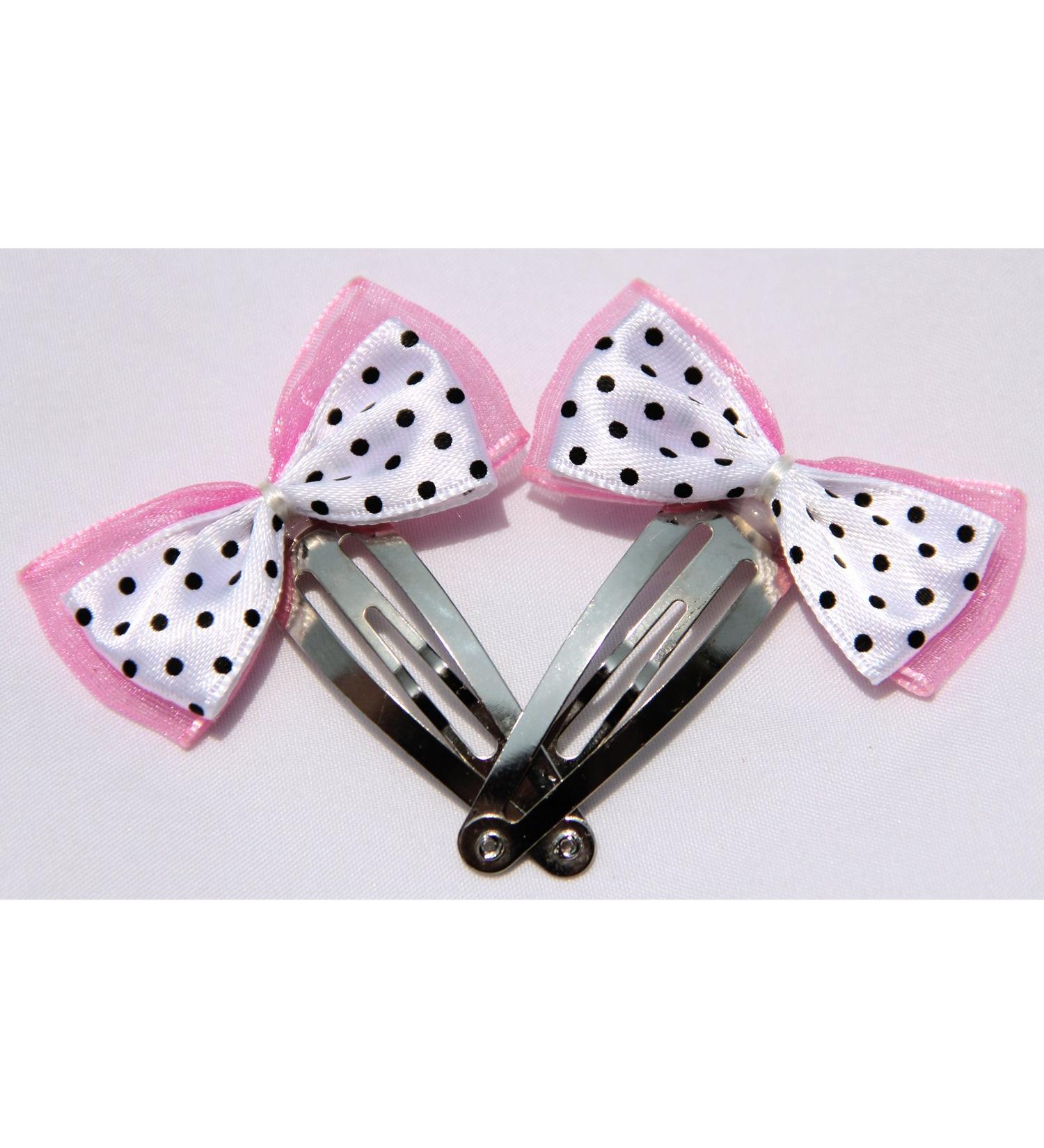 Unknown white with black dots - rockabilly bow hair clips hair clip hair clip hair clip hair accessories rock n roll rockabella polka dots