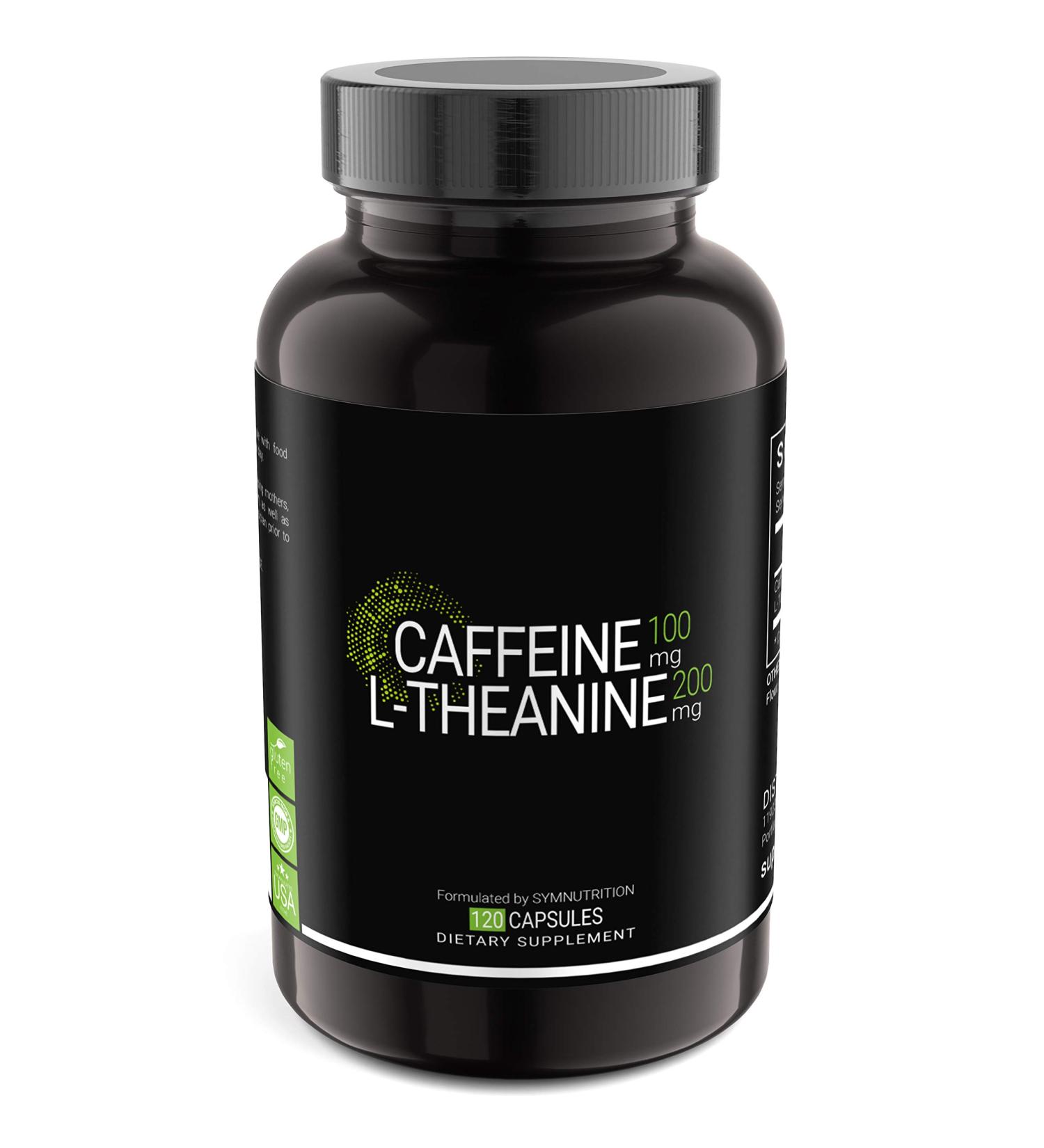Buy Vegan Caffeine 100mg & L-Theanine 200mg - 120 V-Capsules | Gluten-Free USA Made - Buy Online on GoSupps.com