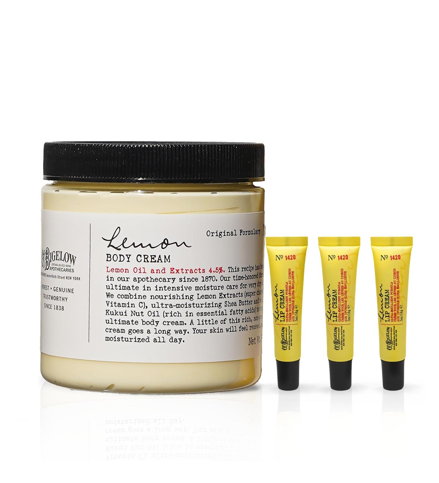 C.O. Bigelow Lemon Body Cream No. 005 8 oz. & Lemon Lip Cream Trio 0.5 oz. (Pack of 3) - Buy Online on GoSupps.com