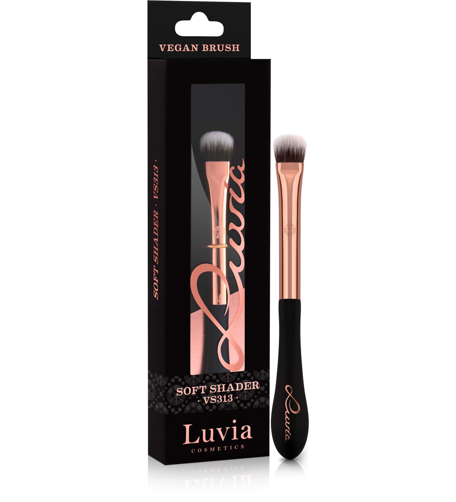 Luvia Eye Make-Up Eyeshadow Brush - Vegan Soft Shader Brush in Black/Rose Gold | International Shipping Available - Buy Online on GoSupps.com
