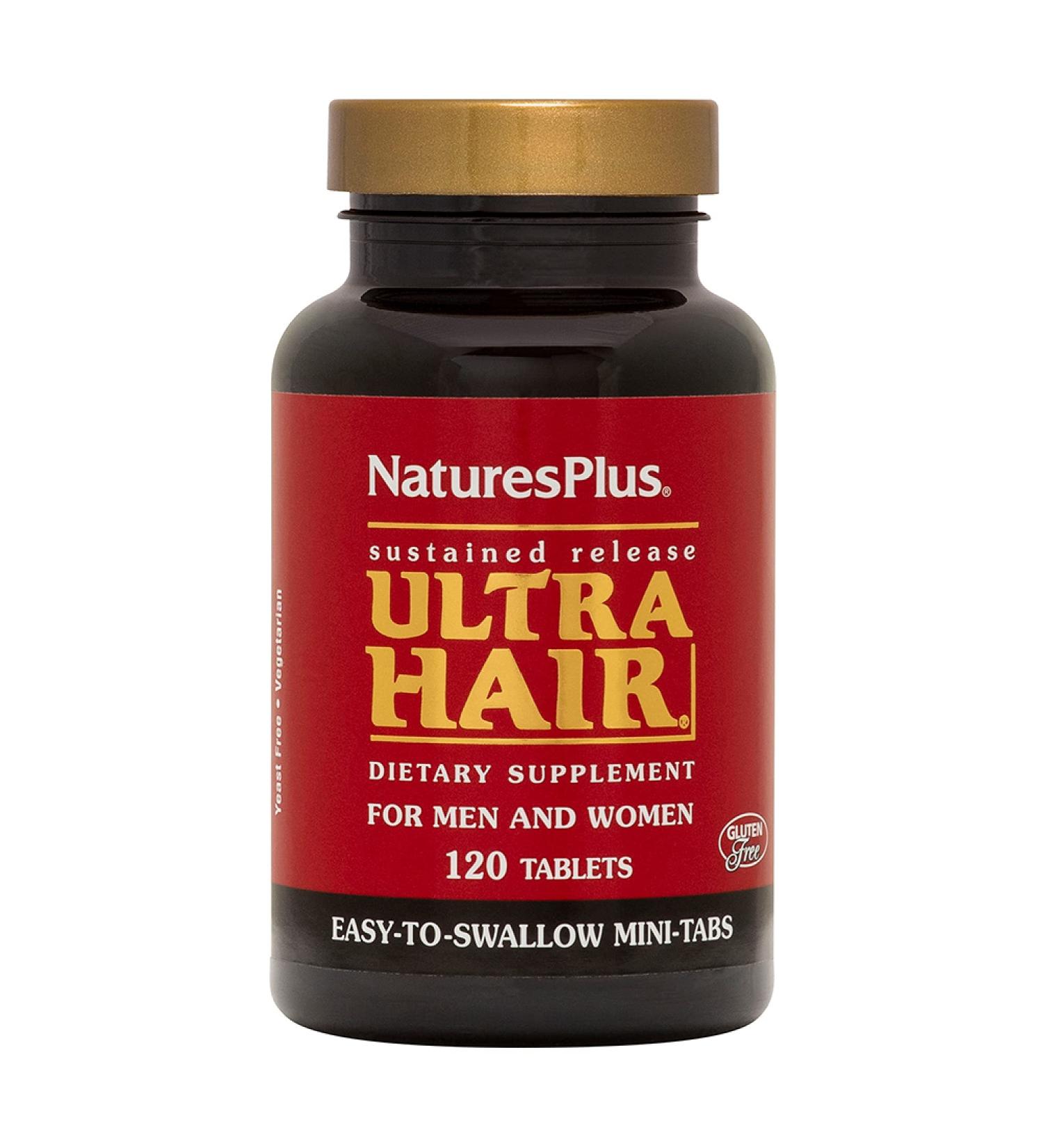 Nature's Plus Ultra Hair for Men & Women - 120 Nutrient-Rich Tablets for Healthy Hair - Buy Online on GoSupps.com