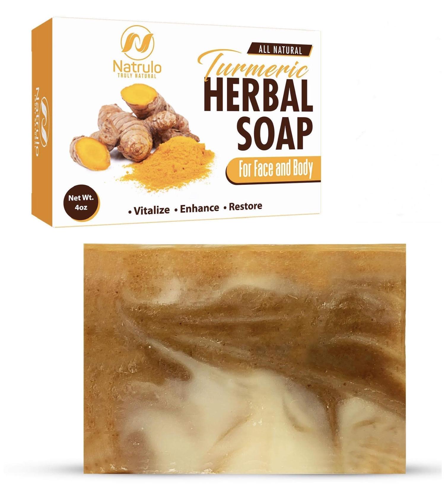 Turmeric Soap Bar for Acne, Dark Spots & Brightening - Hydrating Face & Body Cleanser - USA Made Skin Brightening Treatment 4oz - Buy Online on GoSupps.com