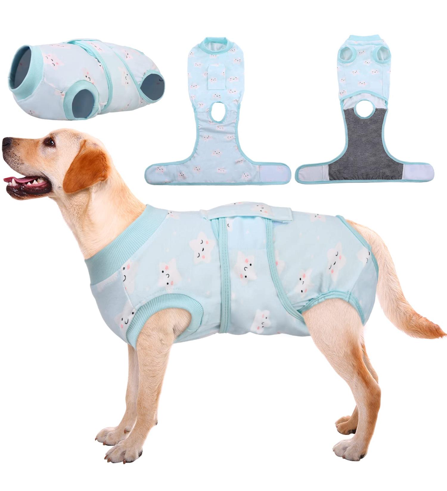 Kuoser Dog Recovery Suit - Post-Surgery Body for Male Dogs | Breathable Leakage Protection Anti-Licking | XL Green Star (1 Pack) - Buy Online on GoSupps.com