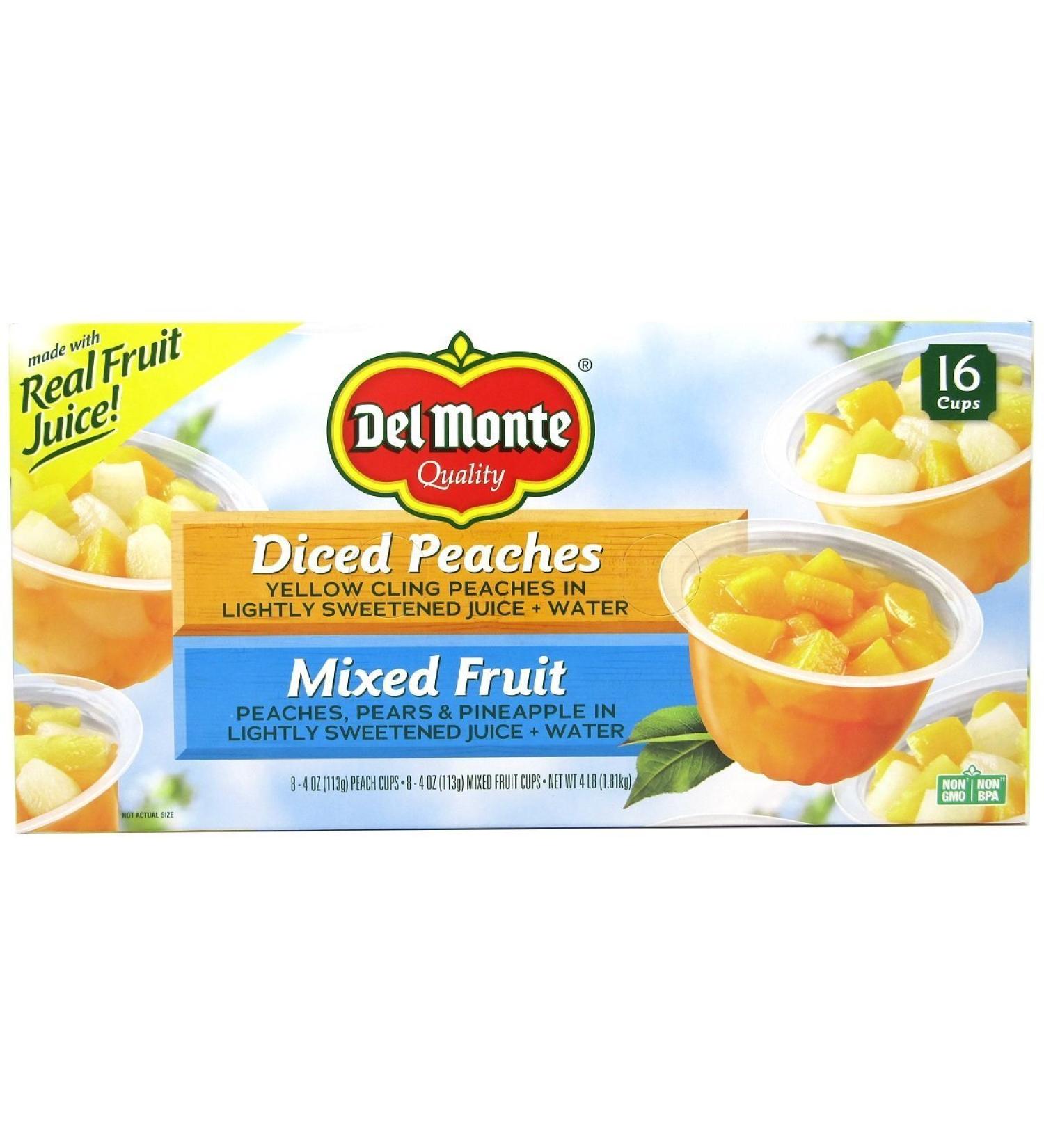 Del Monte Fruit Cups Variety - 16 Pack 4 oz. Cups | Assorted Flavors - Buy Online on GoSupps.com