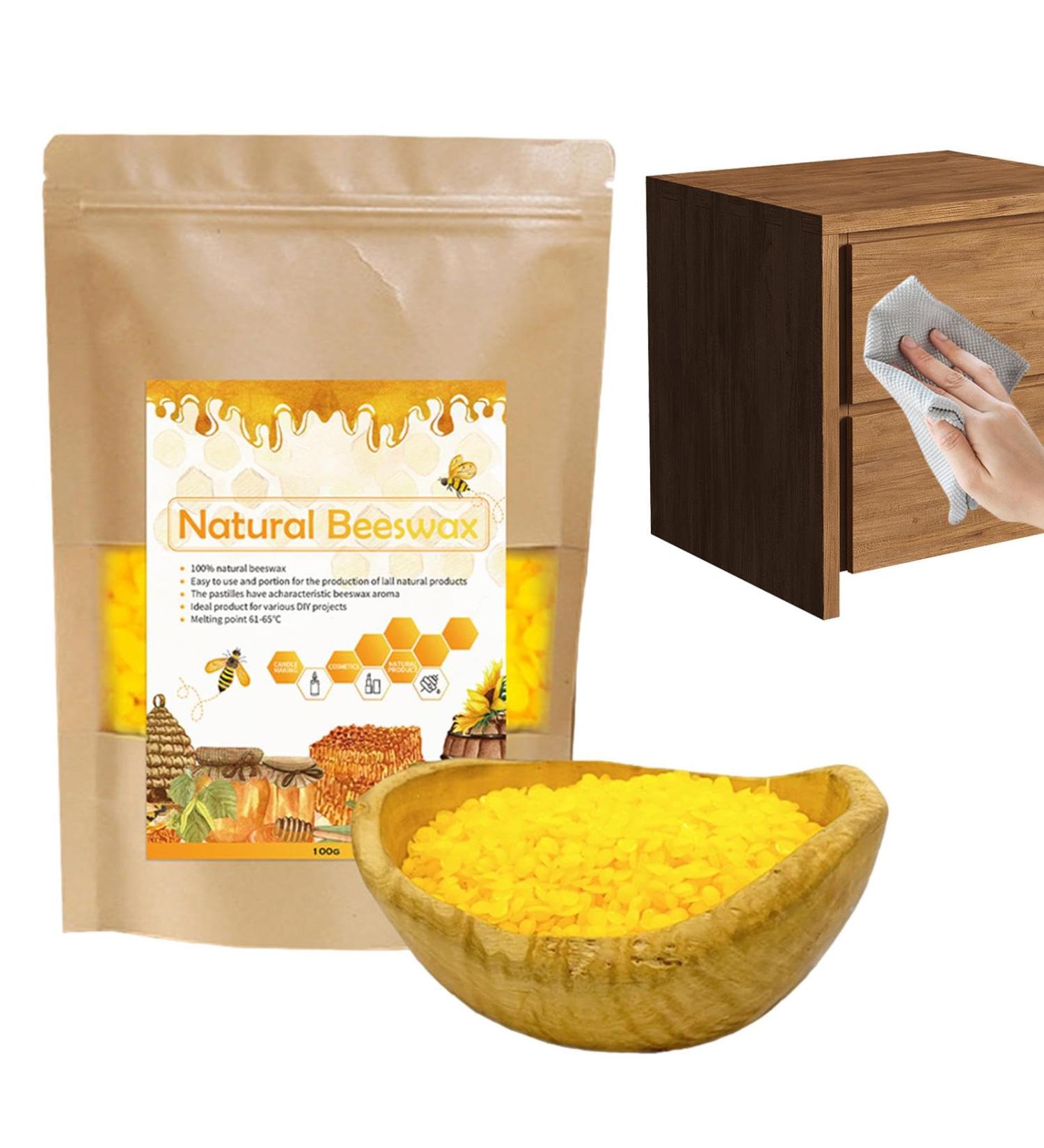 Shakven Yellow Beeswax Pellets - Yellow Polish Wax Natural Furniture Wax Pellets Furniture Polish and Cleaner Beeswax for Woodwork Sofa Tables Chairs Cabinets - Buy Online on GoSupps.com