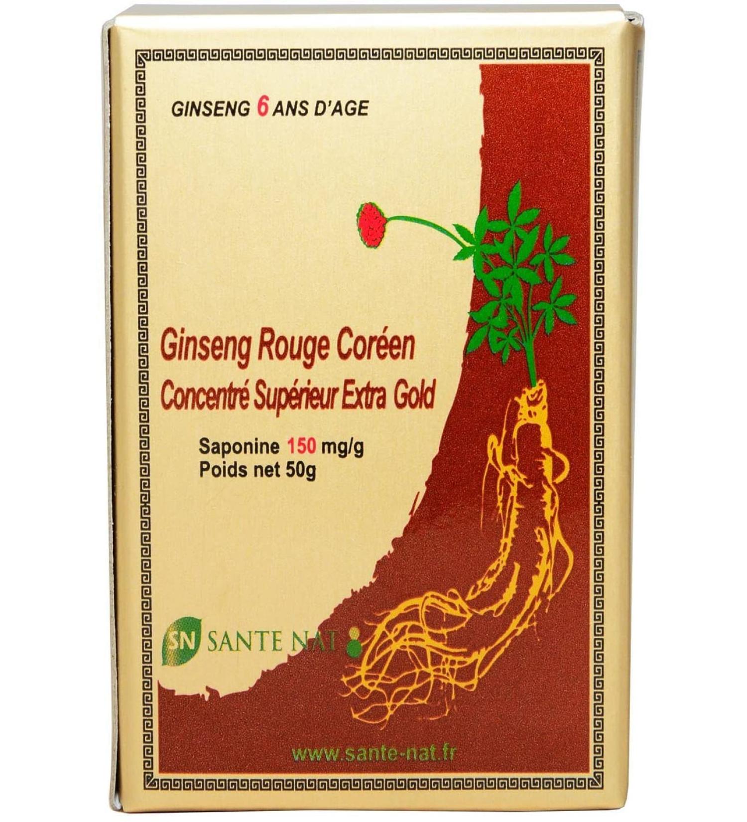 Korean RED GINSENG 50G EXTRA GOLD - Concentrated Extract 6 Years of Age - Saponin Greater than 150mg Ginsenosides Rg1+Rb1+Rg3 15mg/g mini by Nat Health - Buy Online on GoSupps.com