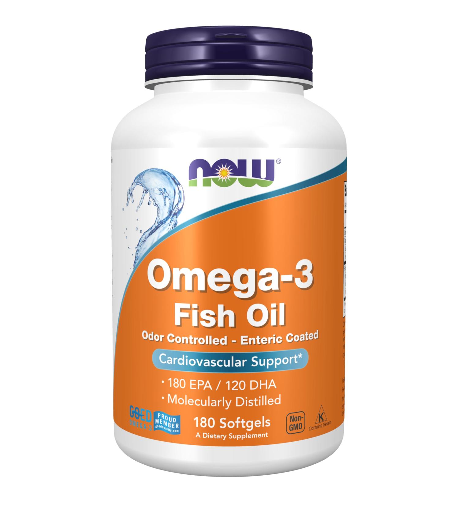 NOW Foods Supplements Omega-3 180 EPA / 120 DHA Enteric Coated Cardiovascular Support* 180 Softgels 180 Count (Pack of 1) - Buy Online on GoSupps.com
