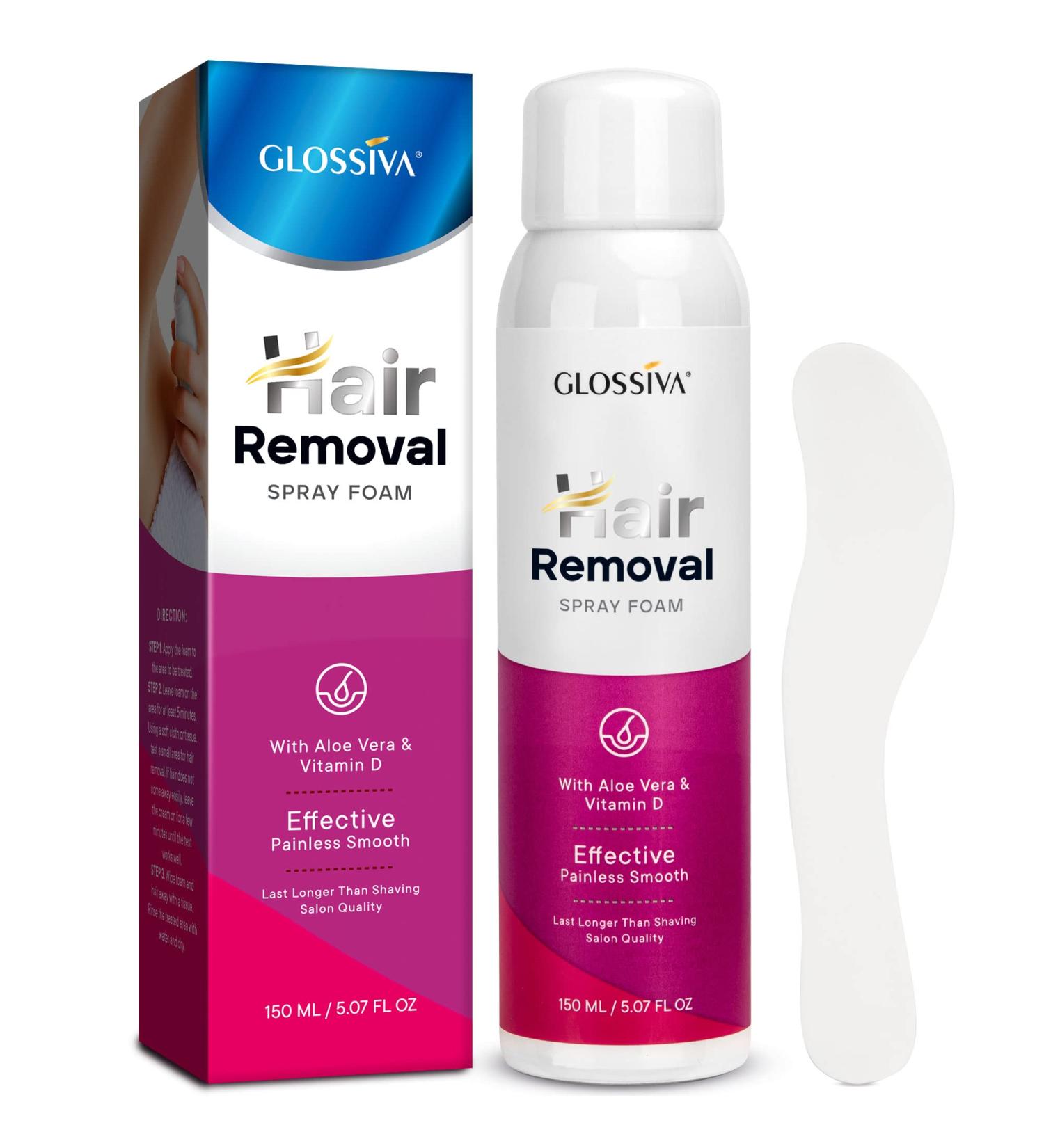 Hair Removal Spray Foam & Cream with Aloe Vera & Vitamin E - Painless Depilatory Solution for Women and Men - Buy Online on GoSupps.com