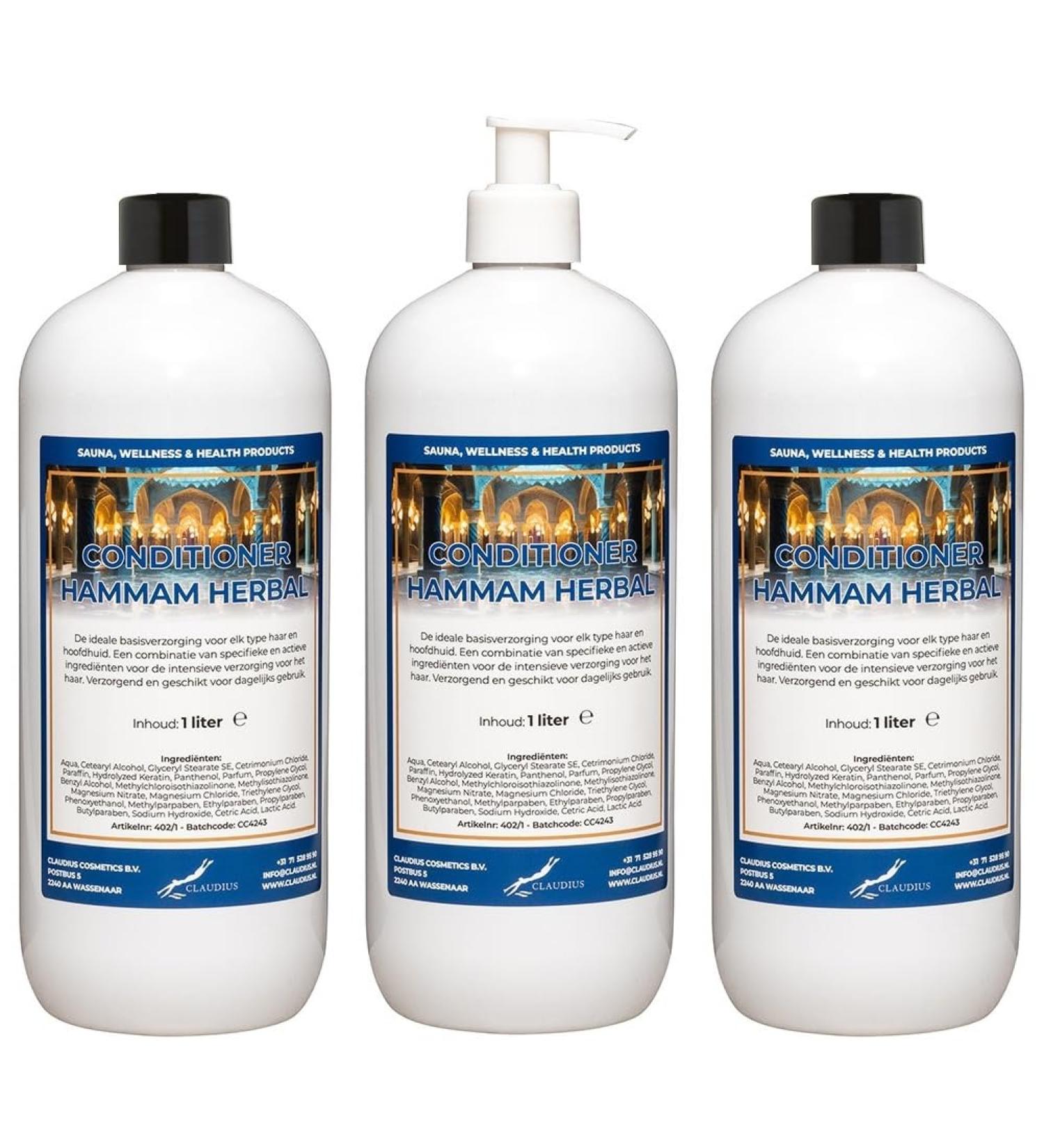 Claudius Herbal 1-liter steam room air conditioner with 1 white pump - Pack of 3