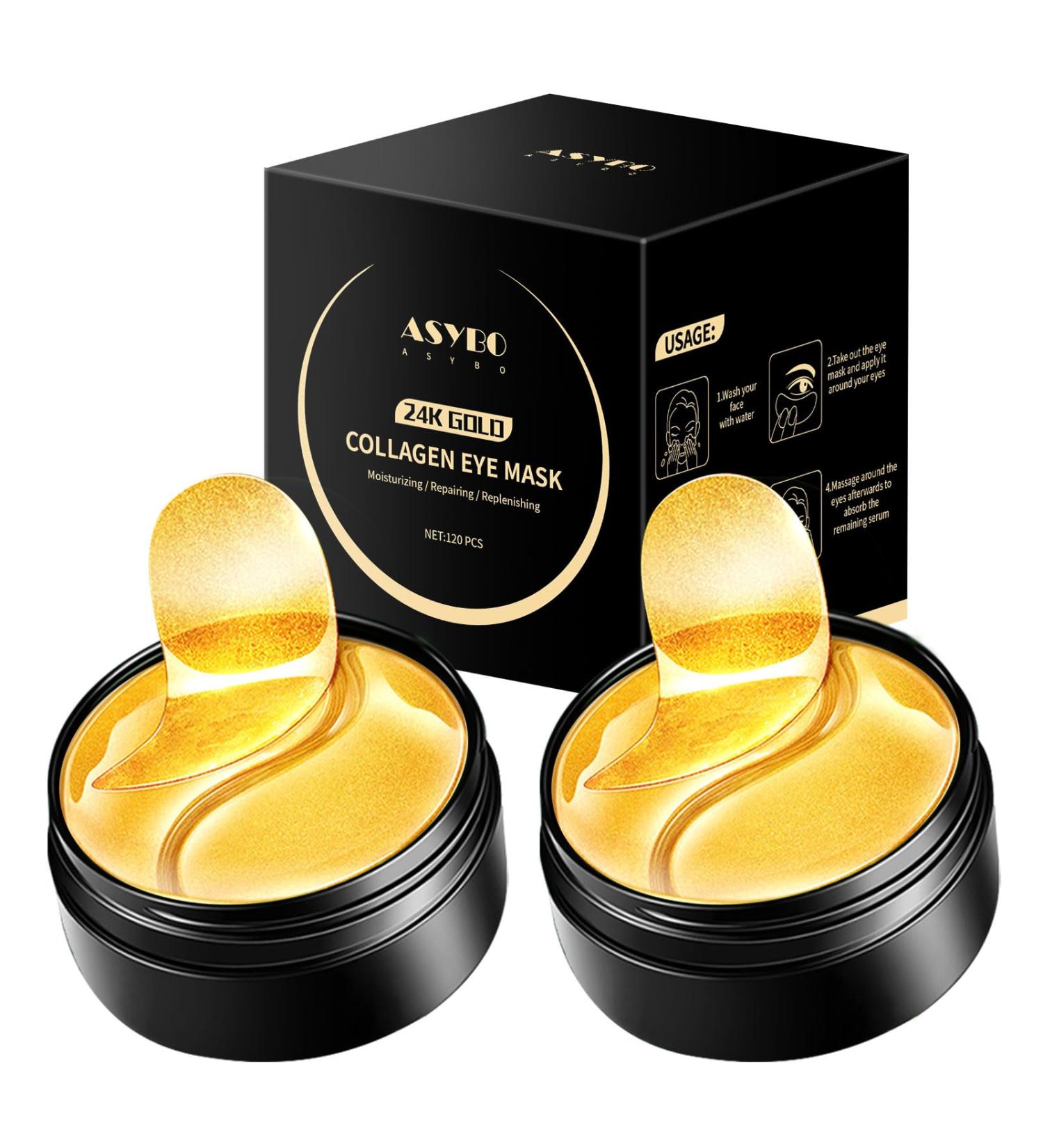 ASYBO Under Eye Patches 120 Pcs Golden Under Eye Mask Eye Treatment Mask for Under Eye Bags Dark Circles Puffy Eyes Fine Lines Anti-Aging and Anti-Wrinkle Collagen Eye Mask Skincare - Buy Online on GoSupps.com