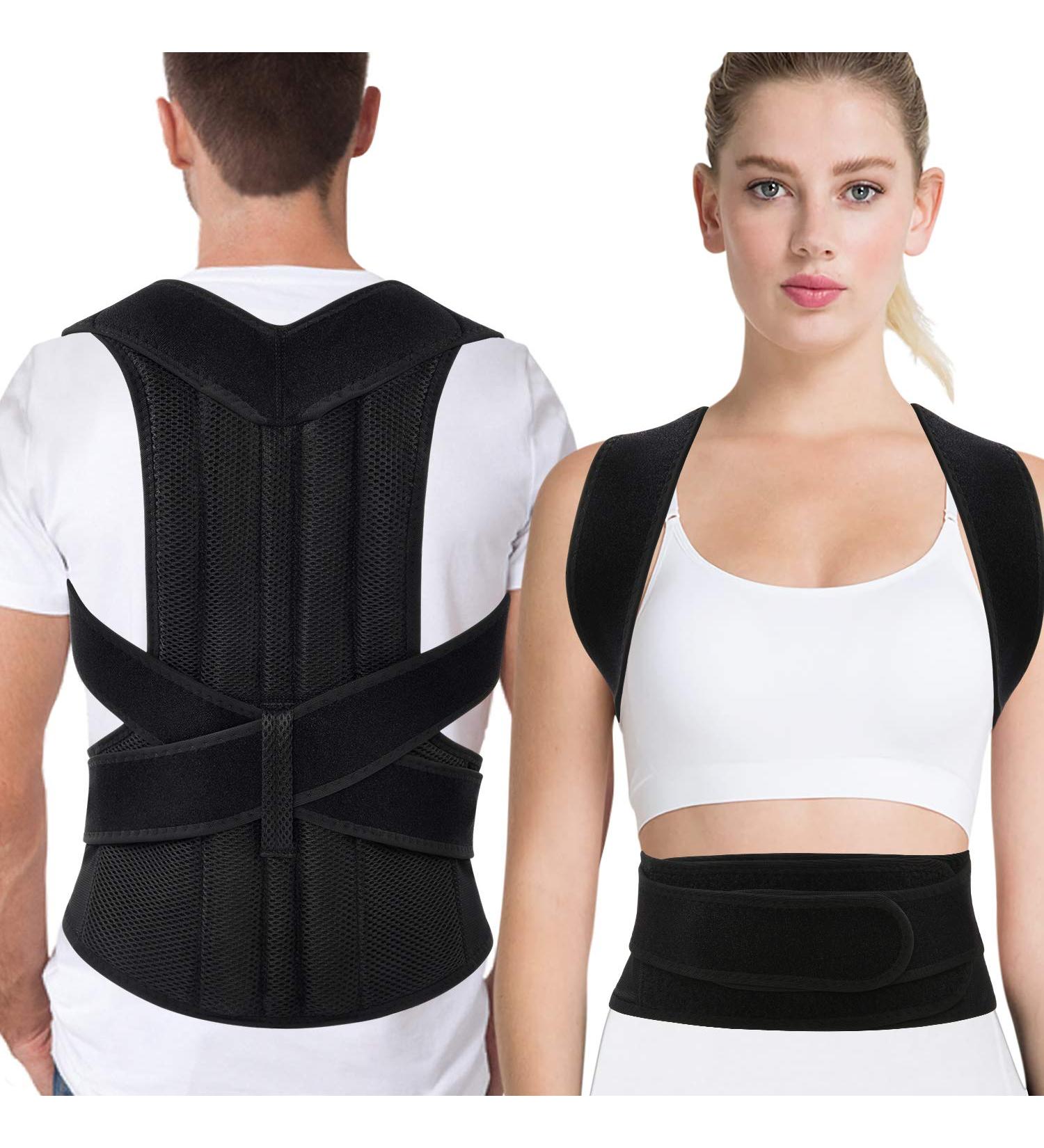 Adjustable Back Brace Posture Corrector for Men & Women | Comfort & Pain Relief for Neck Back & Shoulders | Lumbar Support (L - Buy Online on GoSupps.com