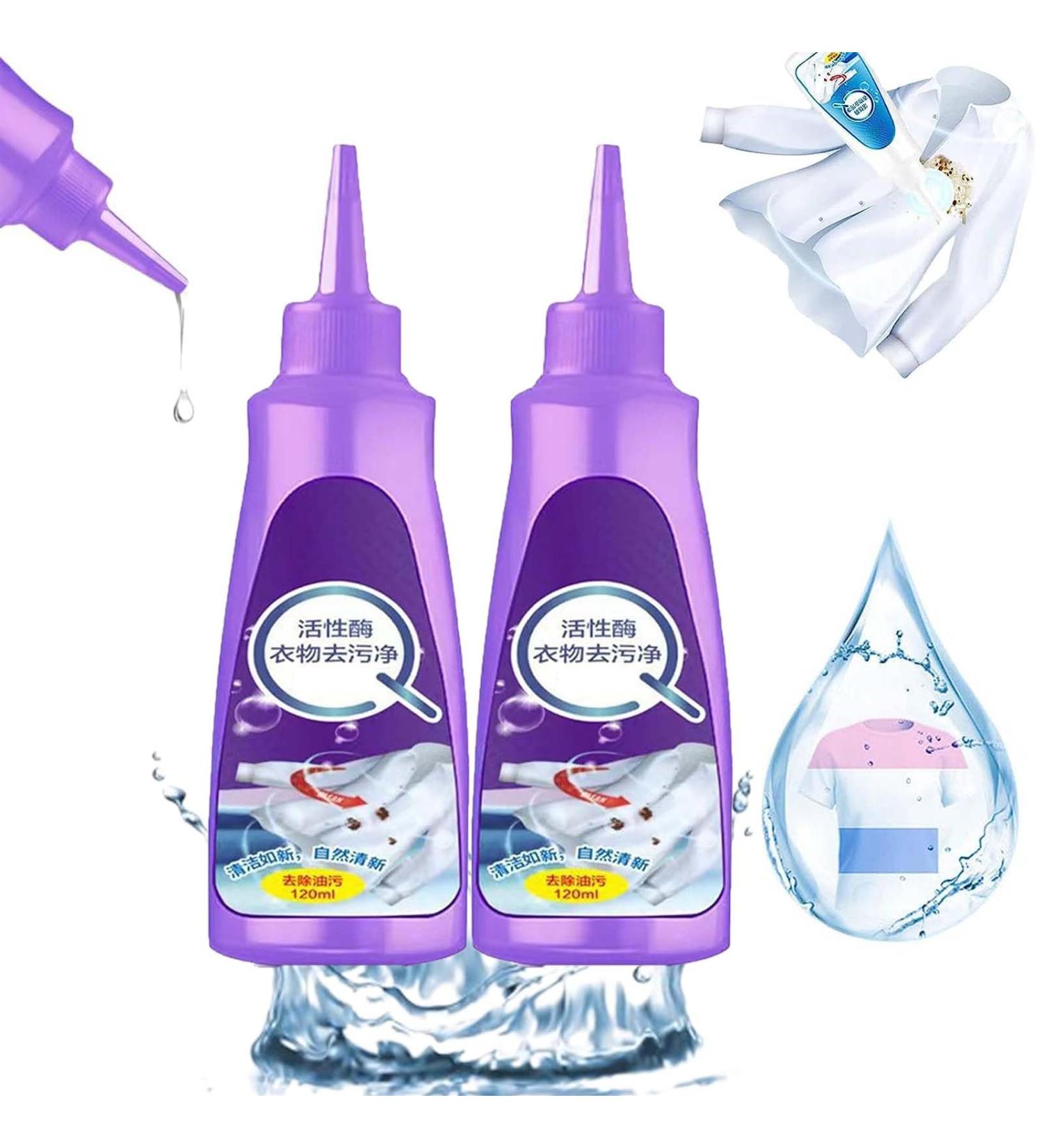 Active Enzyme Laundry Stain Remover Active Enzyme Clothing Stain Remover Active Enzyme Stain Remover White Shirt Guardian Garment Stubborn Stain Cleaner Oil Remover (Purple-2) - Buy Online on GoSupps.com