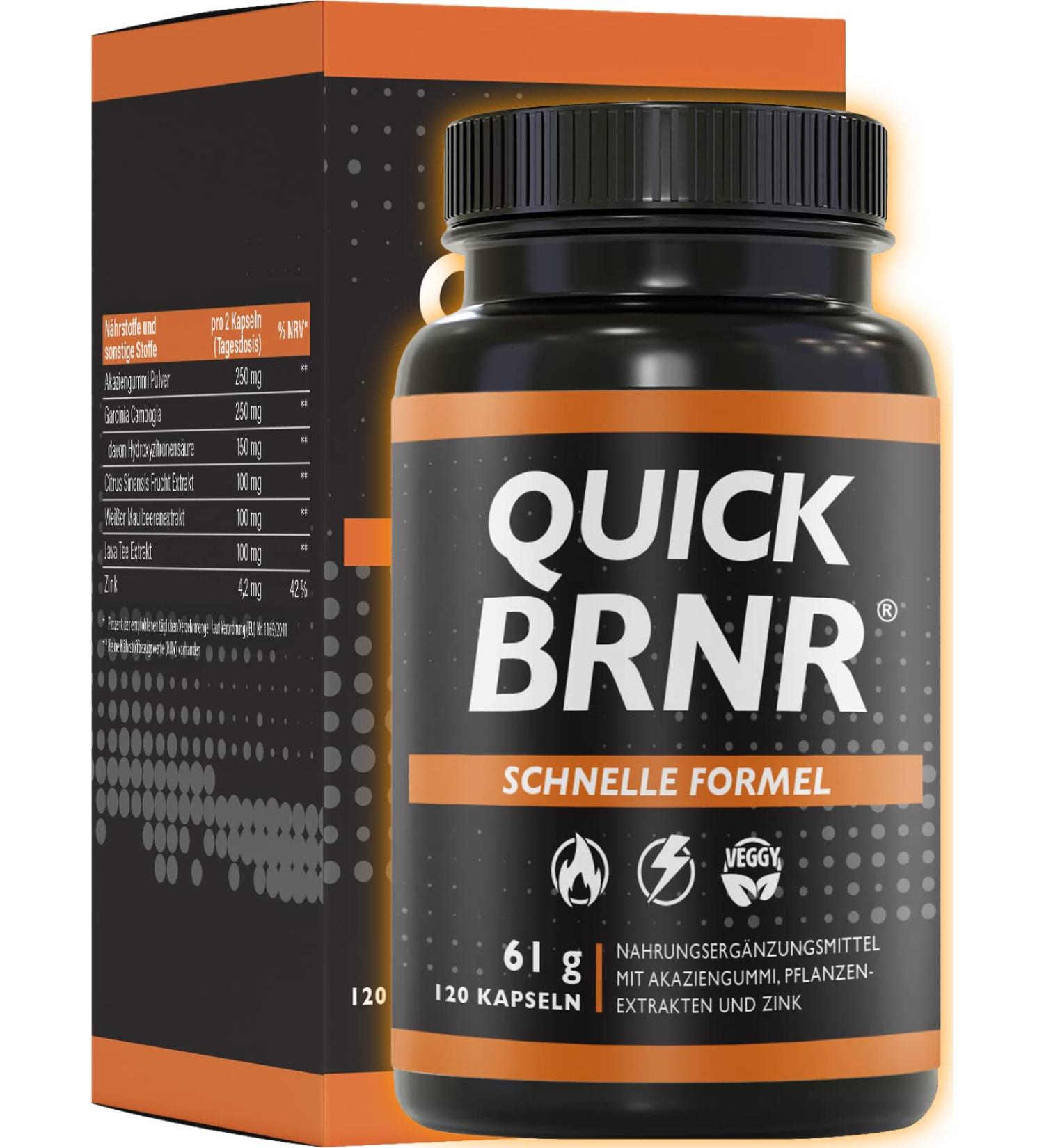 QUICK BRNR Fast Formula 6in1 with Garcinia Cambogia - Metabolism Booster with Zinc | 120 Capsules | International Shipping - Buy Online on GoSupps.com