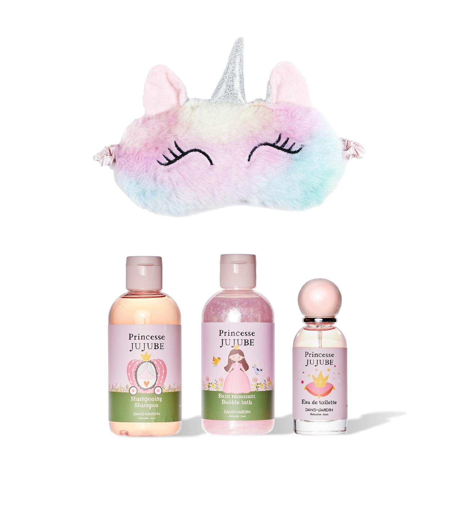 DANS UN JARDIN - Kids Bodycare Set Made in Canada - Bubble Bath Shampoo Eau de Toilette & Unicorn Sleeping Mask - Fruity Fragrance - Princesse Jujube collection - Skin-Friendly Gift - 4Pack - Buy Online on GoSupps.com