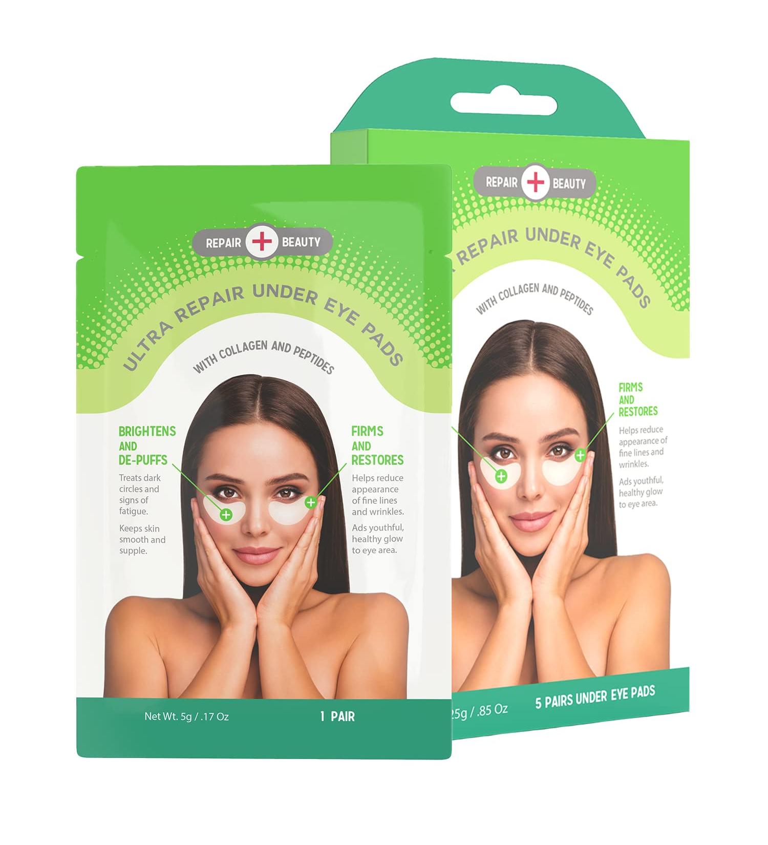 Repair Beauty Collagen & Peptides Under Eye Patches - Reduce Wrinkles, Eye Bags, Dark Circles - De-puff & Firm - Korean Skincare - 5 Pairs - Buy Online on GoSupps.com