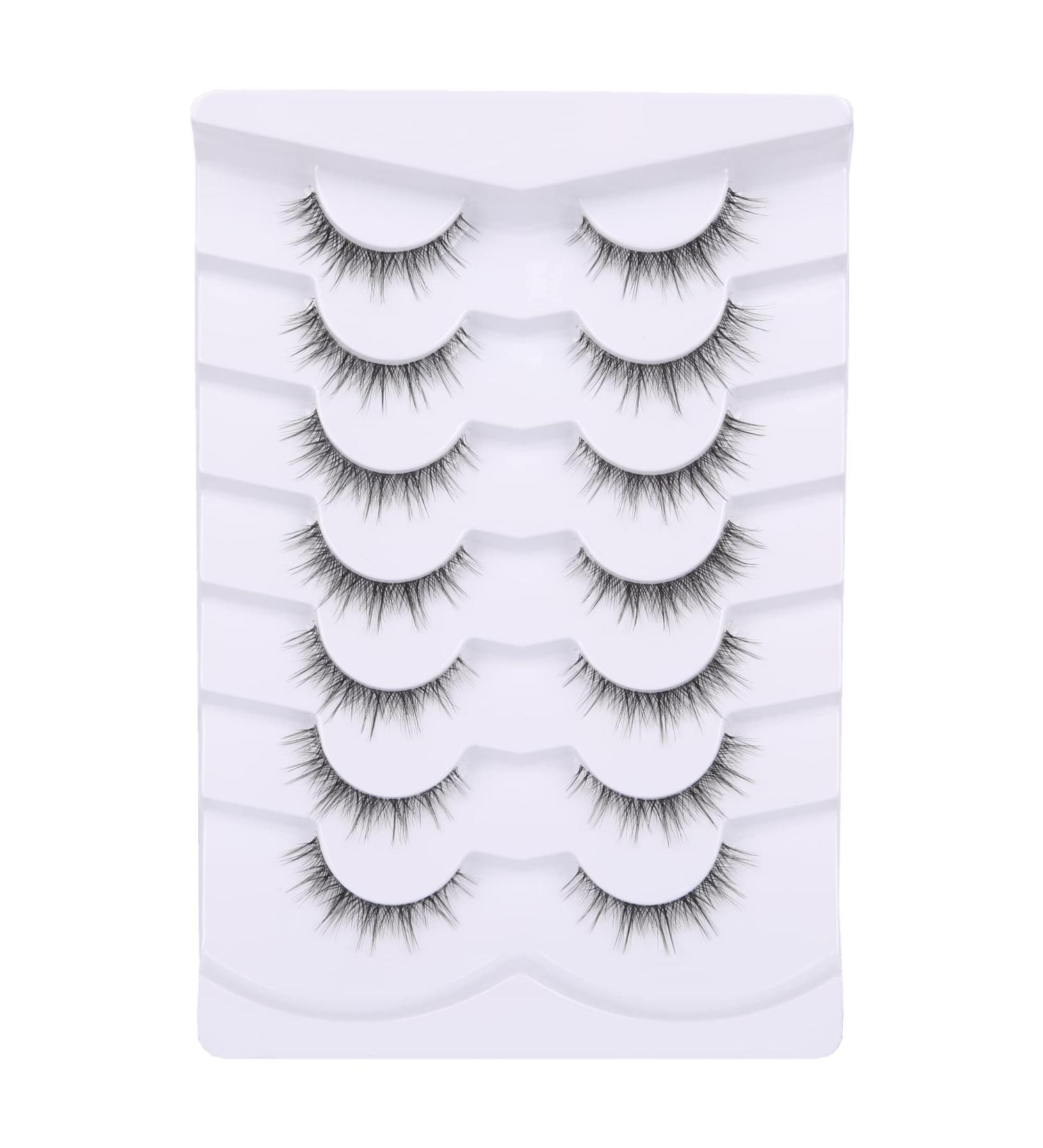 GMAGICTOBO 3D Faux Mink Wispy Lashes - 7 Pairs Multipack with Clear Band - Soft, Natural, and Romantic False Eyelashes - Buy Online on GoSupps.com