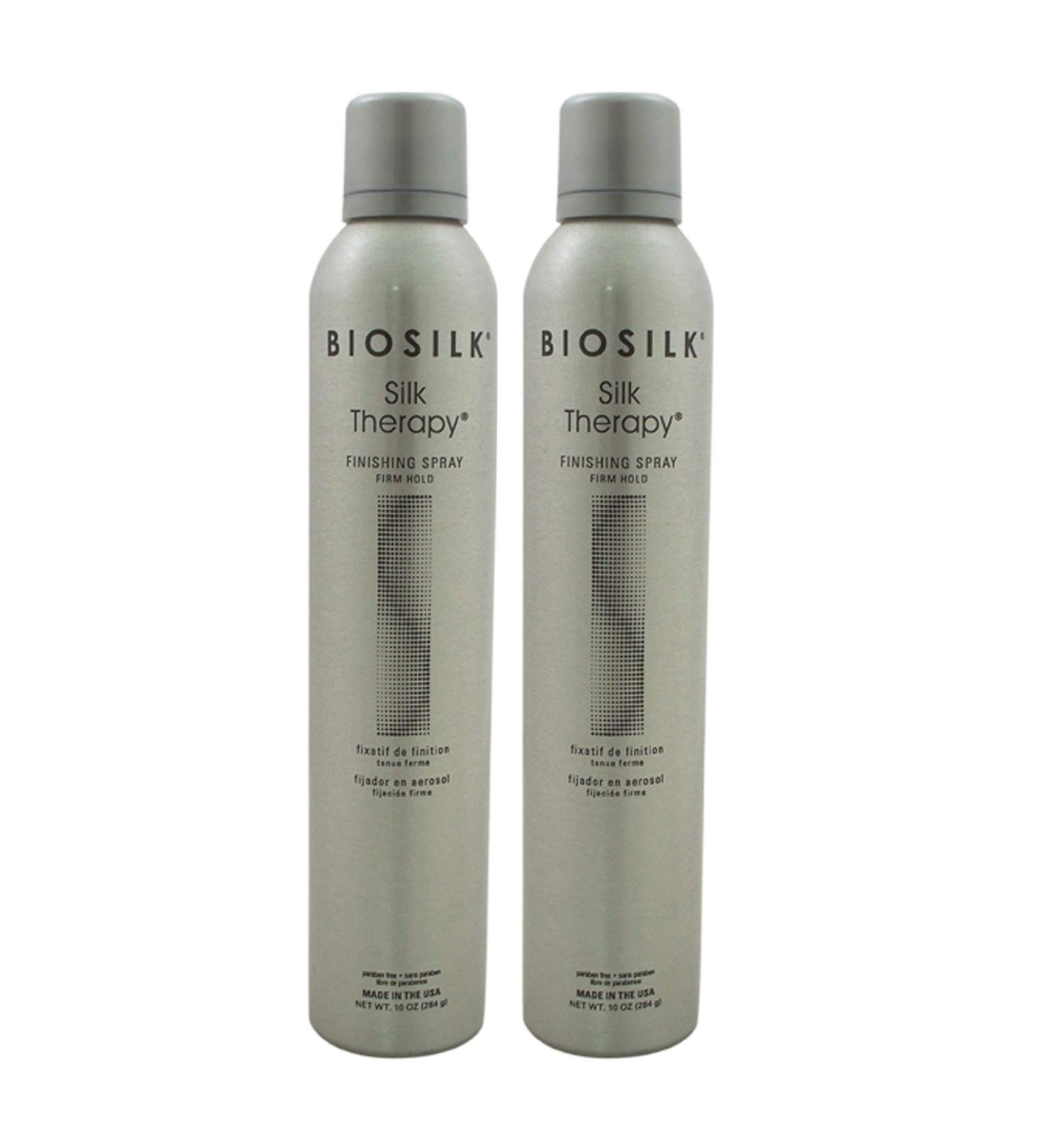 Silk Therapy Finishing Spray - Firm Hold by Biosilk for Unisex - 10 oz Hair Spray - (Pack of 2)