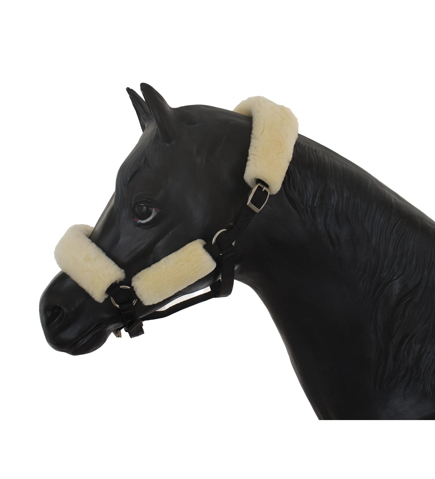 Angel Reitsport Halfter Set (4-piece) incl. Nasal sauce neck saver and 2x baking piece cover Set4 Color: 12 lambskin colors for choice Medical
