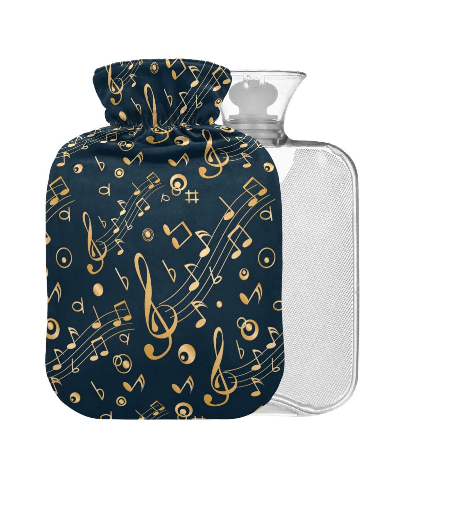 Hot Water Bottle with Musical Notes | 1L BPA Free | Pain Relief & Therapy | Small Hot Water Bag for Back Pain - Buy Online on GoSupps.com