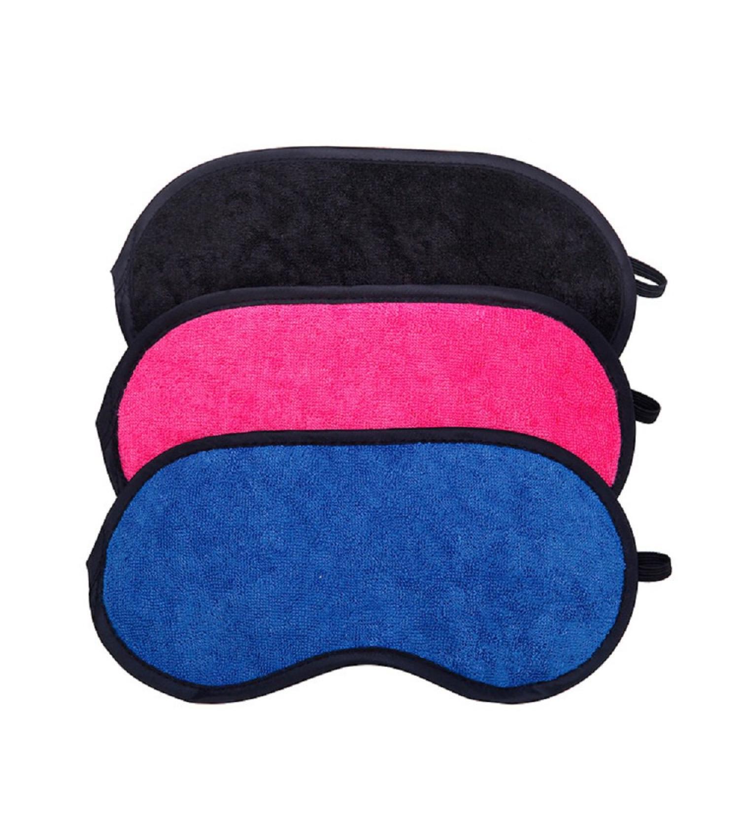Set of 3 Microfiber Terry Cloth Sleep Masks - Lightweight and Comfortable Eye Masks for Sleeping, Travel, Shift Work - Adjustable and Soft Blindfolds for Men and Women - Black/Blue/Pink - Buy Online on GoSupps.com