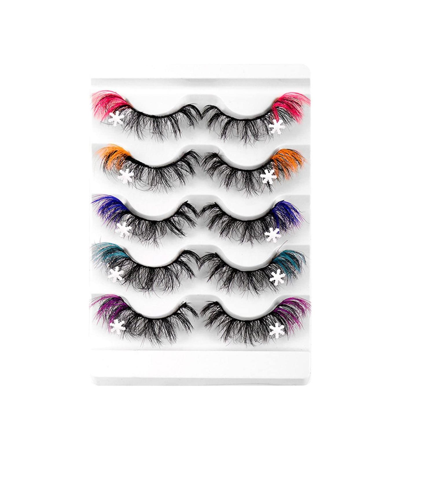 Eyelashes 25 Mm Bulk Snowflake False Eyelashes 8D Curly Natural Thick Color High Imitation Mink Eyelashes Lashes Short A One Size - Buy Online on GoSupps.com