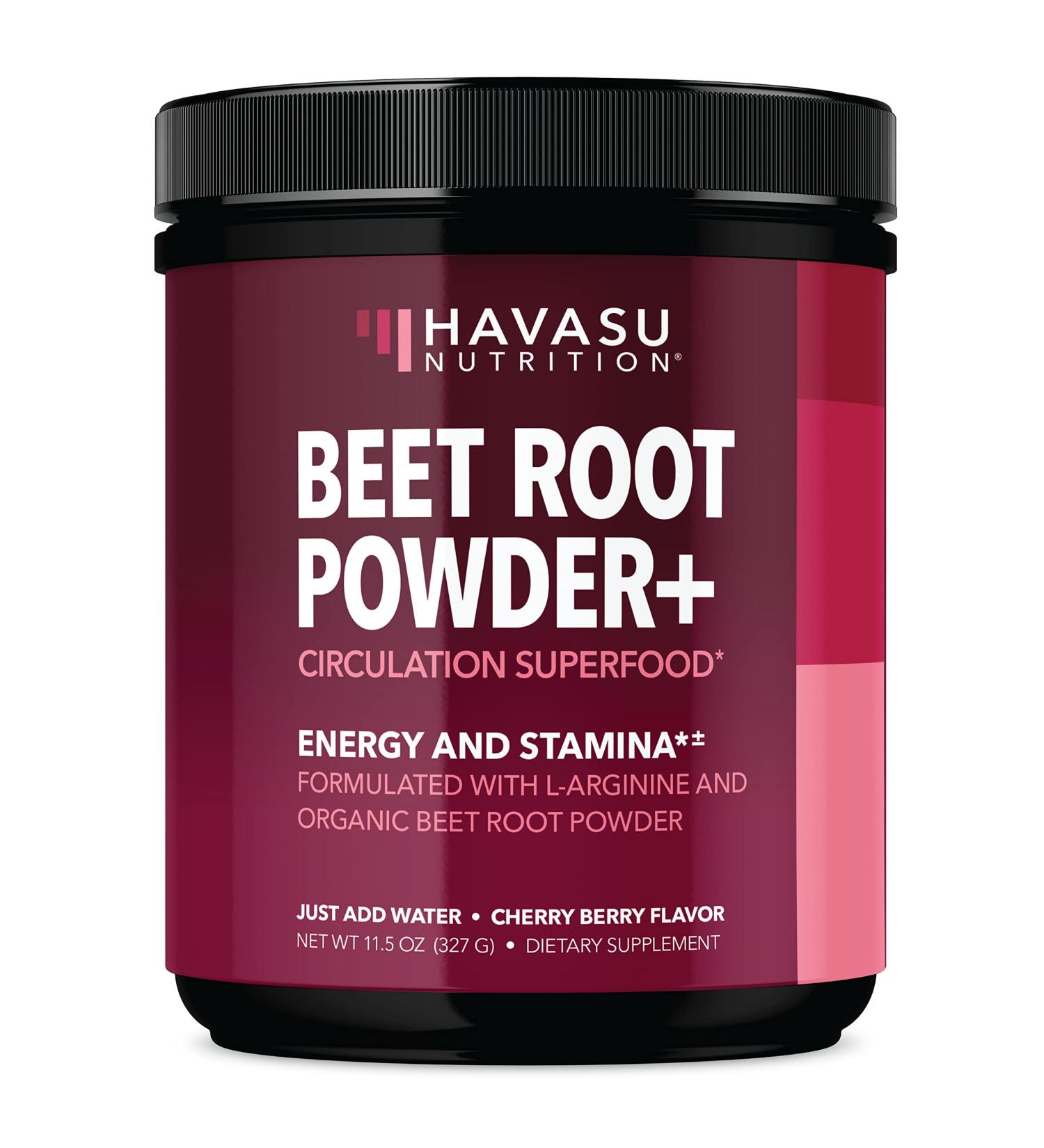 Organic Beet Root Powder with L-Arginine for Workout Recovery & Athletic Endurance | Nitric Oxide Boost Supplement - Buy Online on GoSupps.com