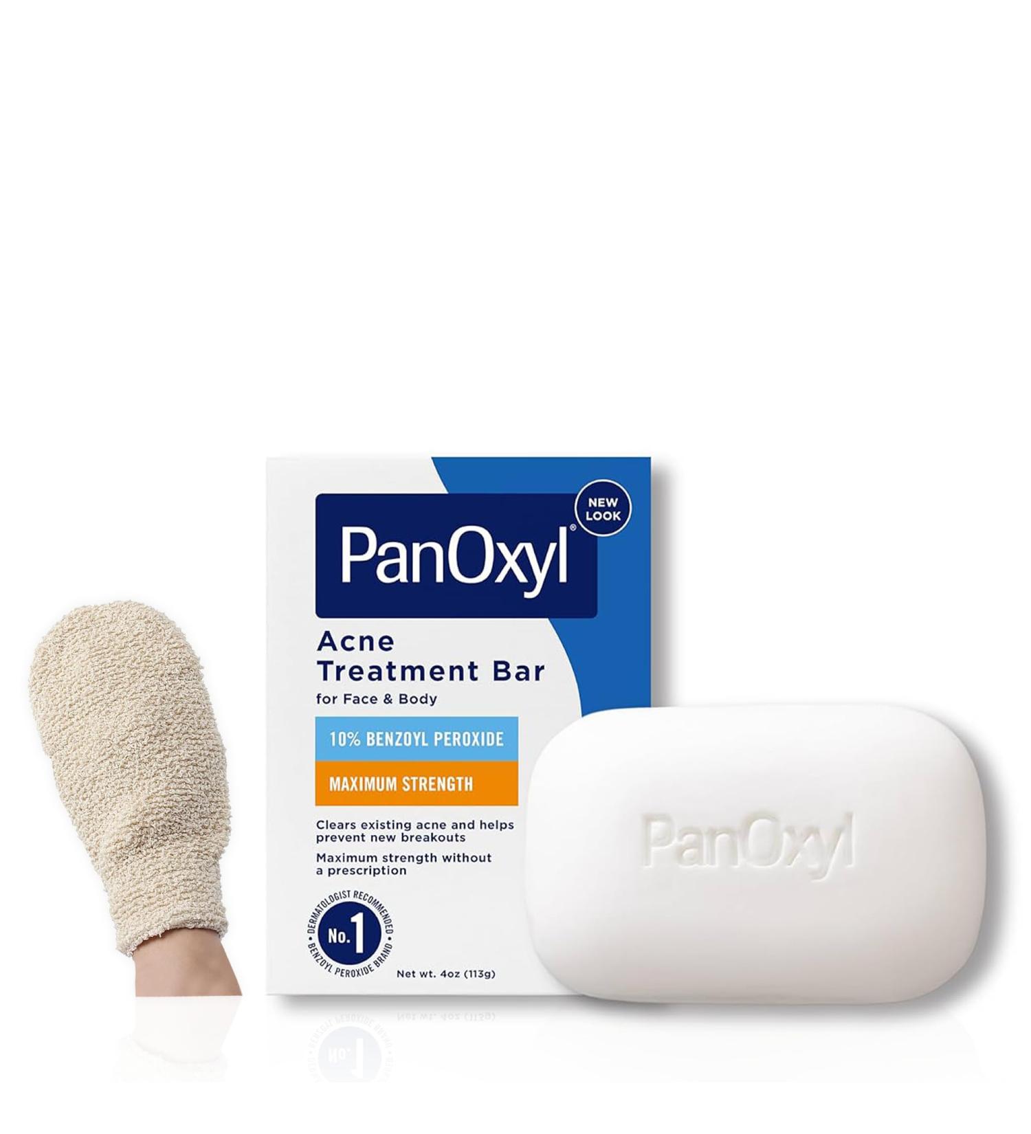  LuxPaks Skincare Kit: Contains PanOxil Acne Bar Soap 113.4g Vegan Face and Body Wash and LuxPaks Bath Mitt - Buy Online on GoSupps.com