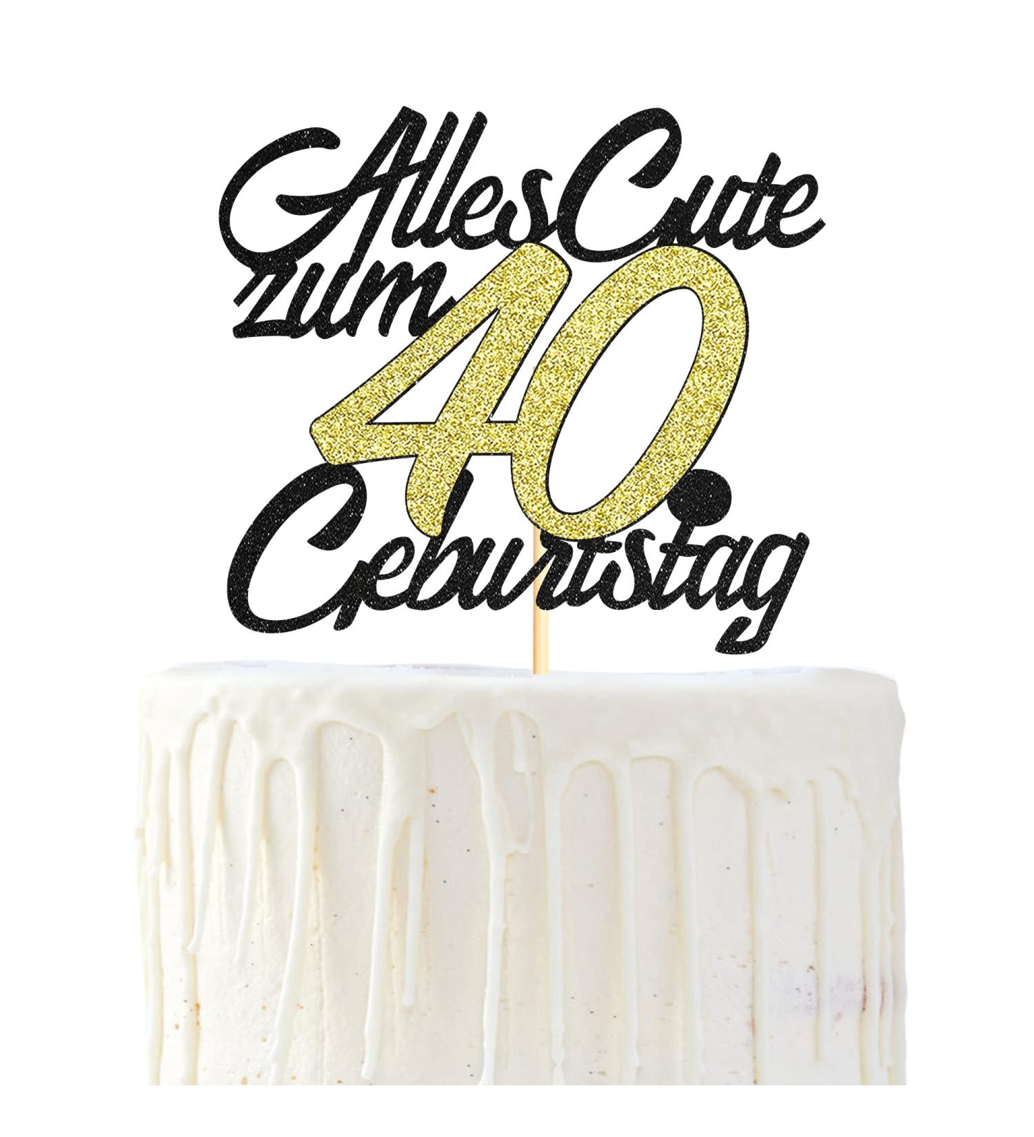 Sumerk 40th Birthday Cake Topper - Happy 40th Birthday Tortendeko | Perfect Decoration for Celebrations - Buy Online on GoSupps.com