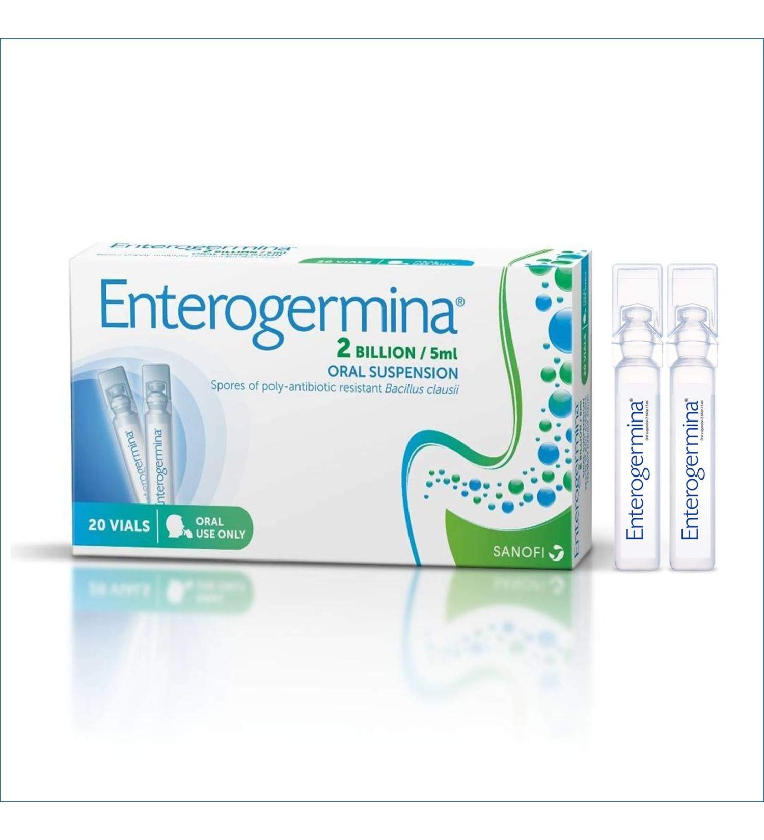 Enterogermina 2 Billion 5ml Oral Suspension x 20 Vials - Children's Probiotic for Diarrhea Relief - Buy Online on GoSupps.com