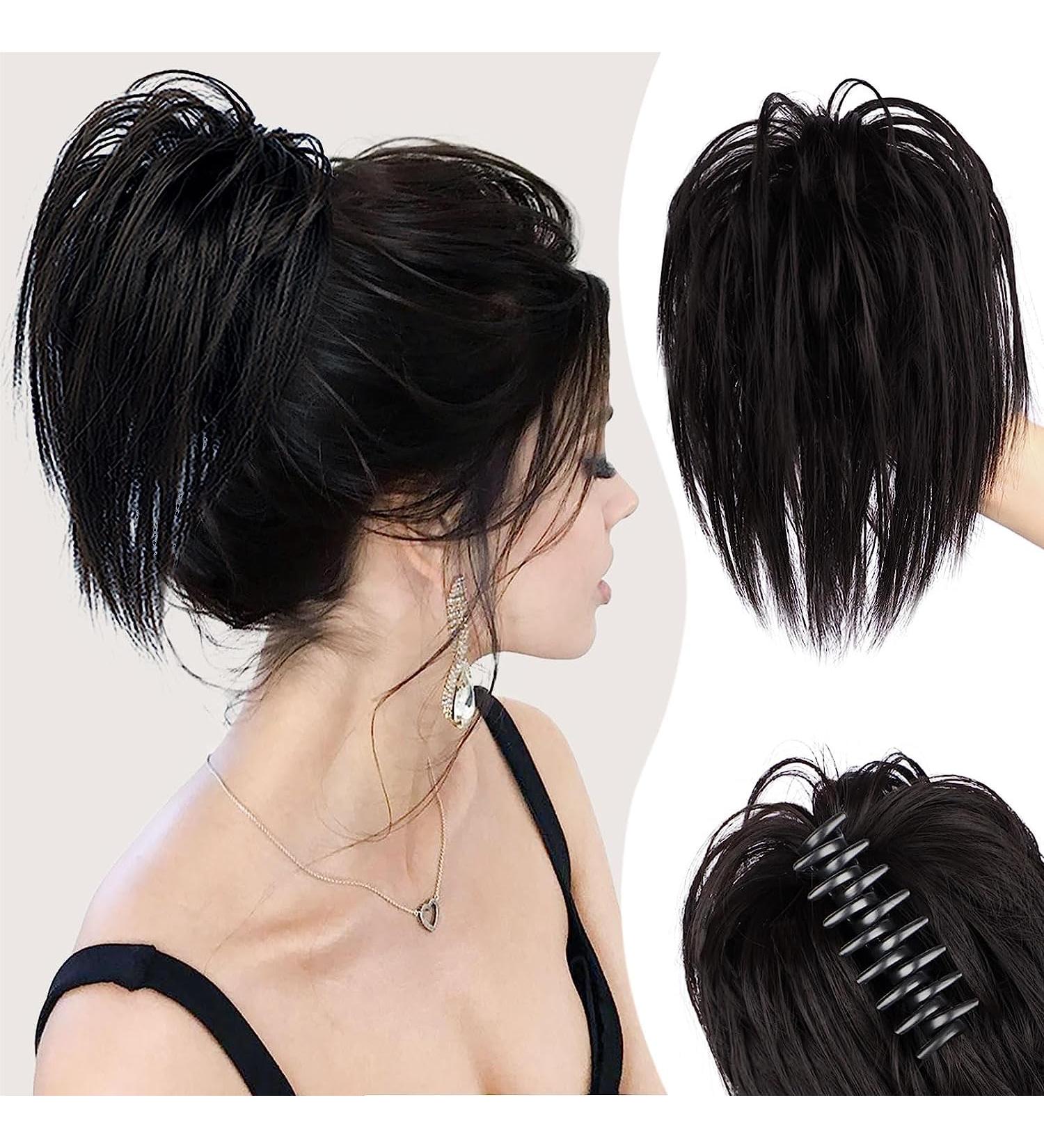 PORSMEER Claw Clip Ponytail Hair Extension - Dark Brown 10 Inch - Buy Online on GoSupps.com