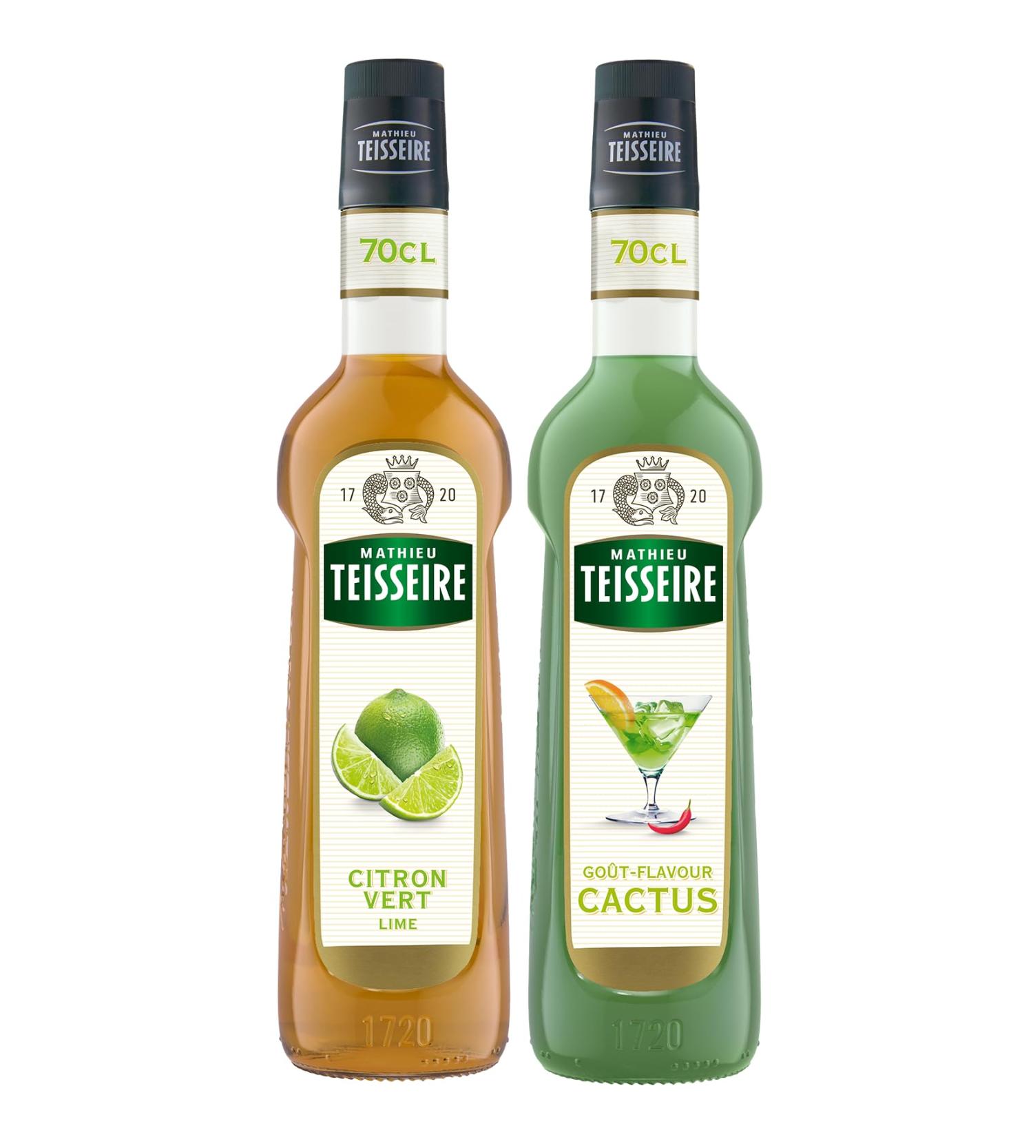 Mathieu Teisseire - Assortment of Cactus syrup Lime syrup for refreshing drinks 2x70cl - Buy Online on GoSupps.com